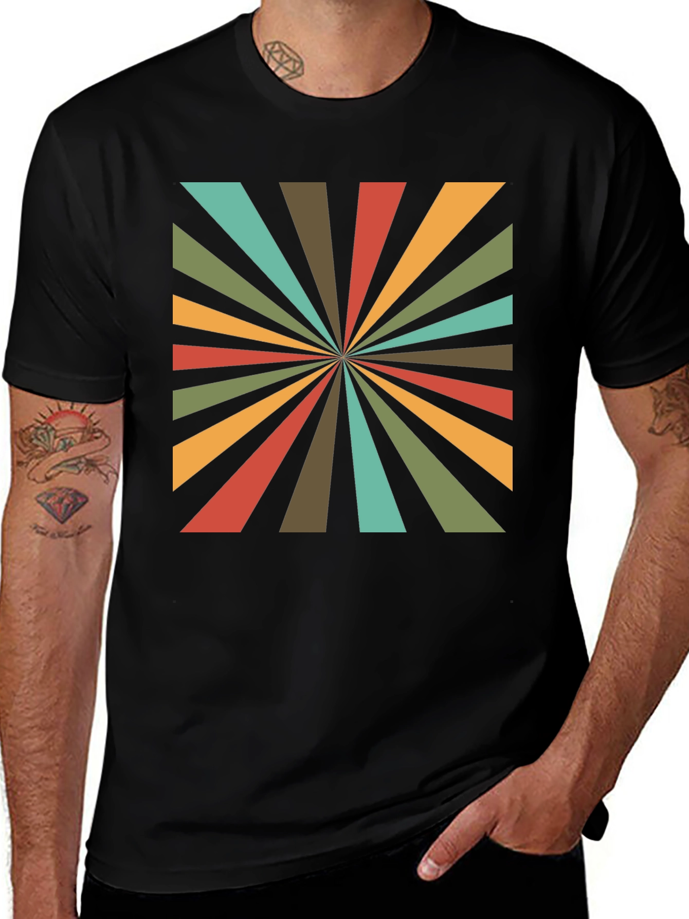 Variant 29 of Retro Burst T-Shirt - Colorful Vintage Style