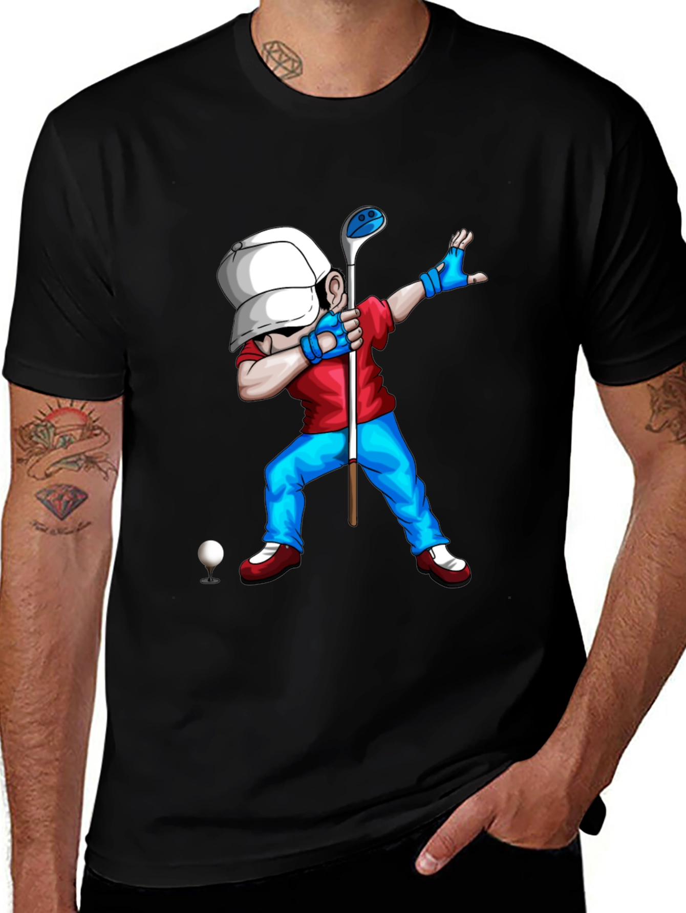 Variant 8 of Golf Dabbing Cartoon Graphic Tee