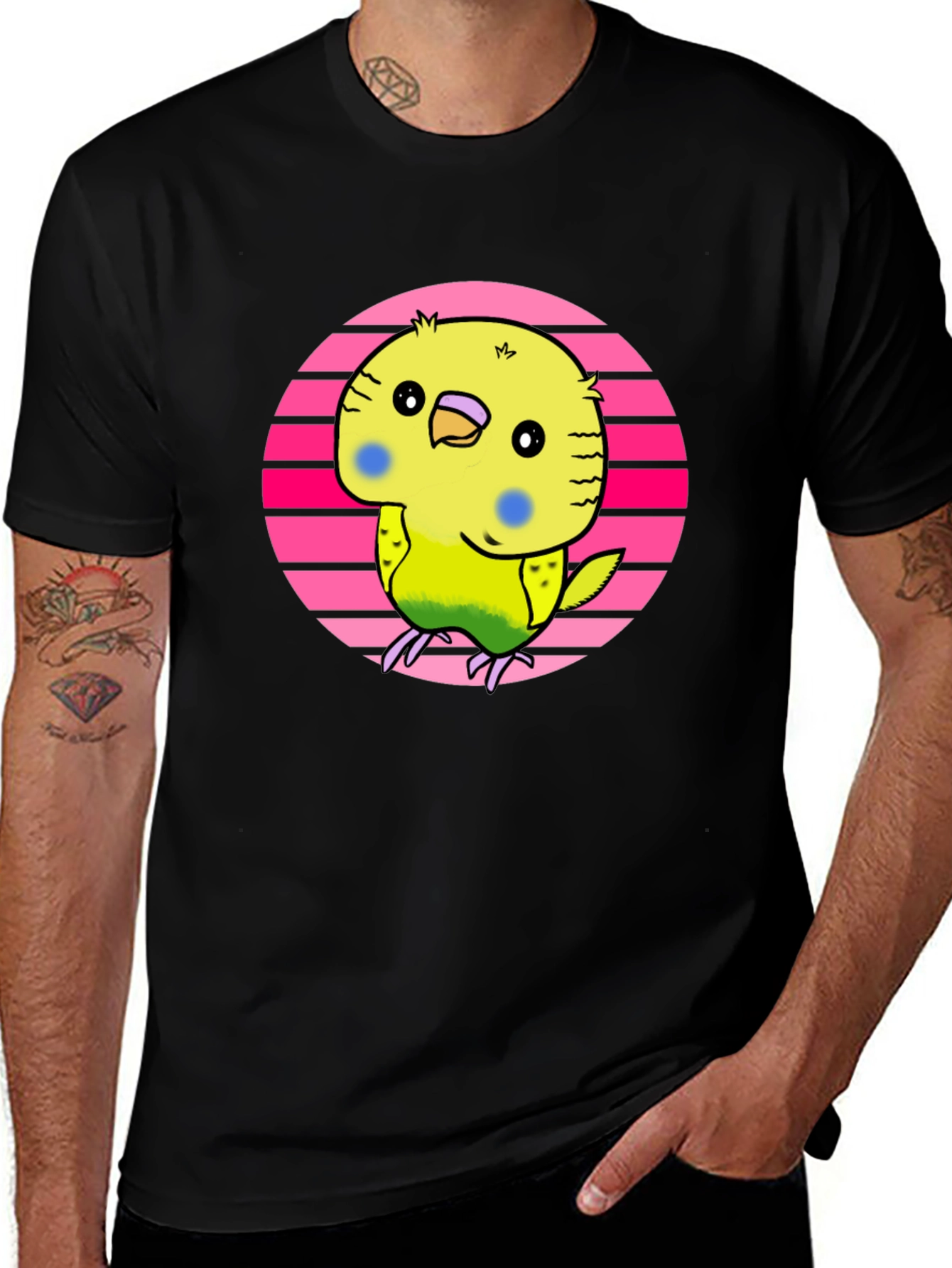 Variant 26 of Cute Budgie Bird Graphic Tee - Novelty T-Shirt