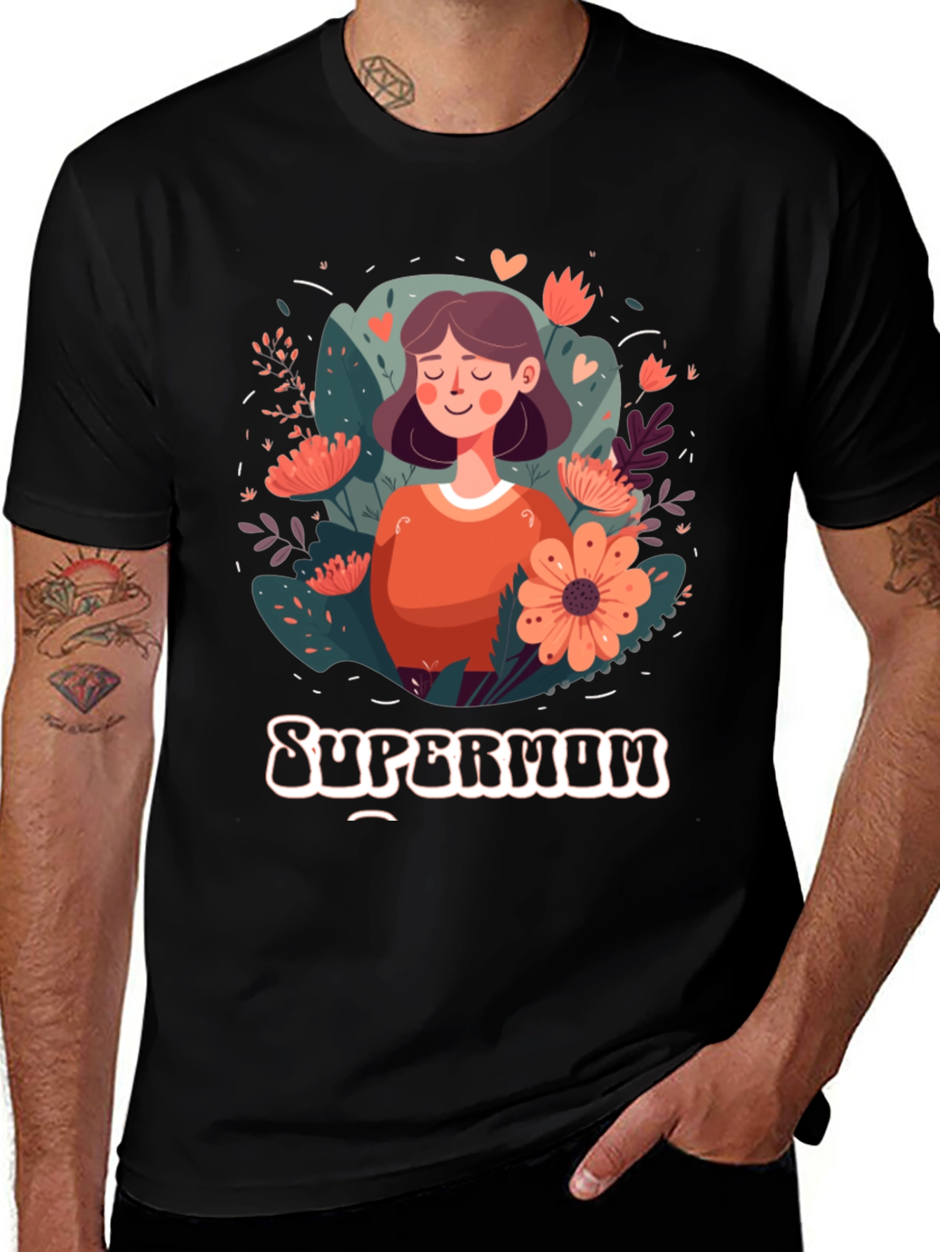Supermom Graphic Tee - Floral Mother's Day Shirt