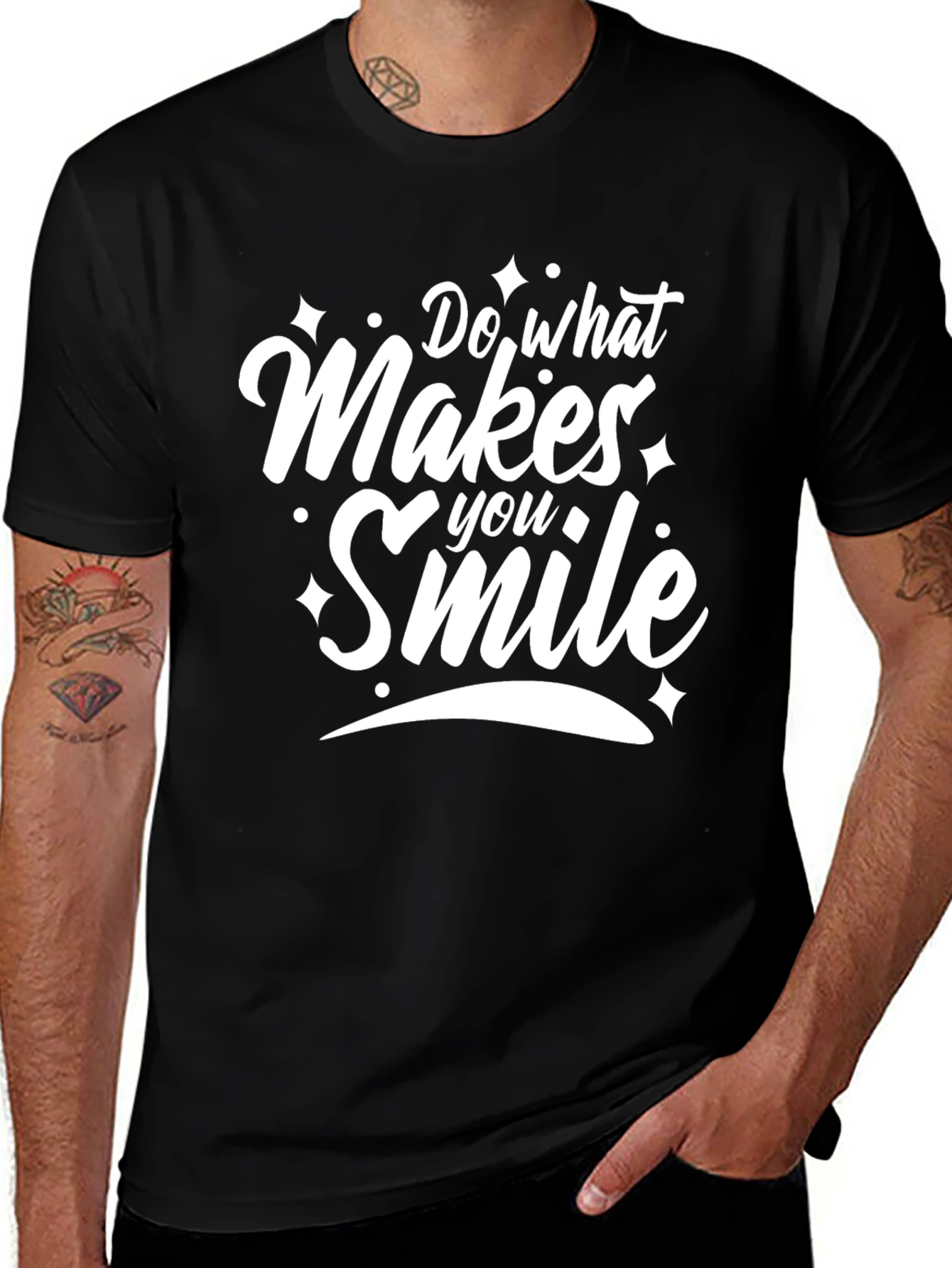 Variant 17 of Do What Makes You Smile Black Graphic Tee