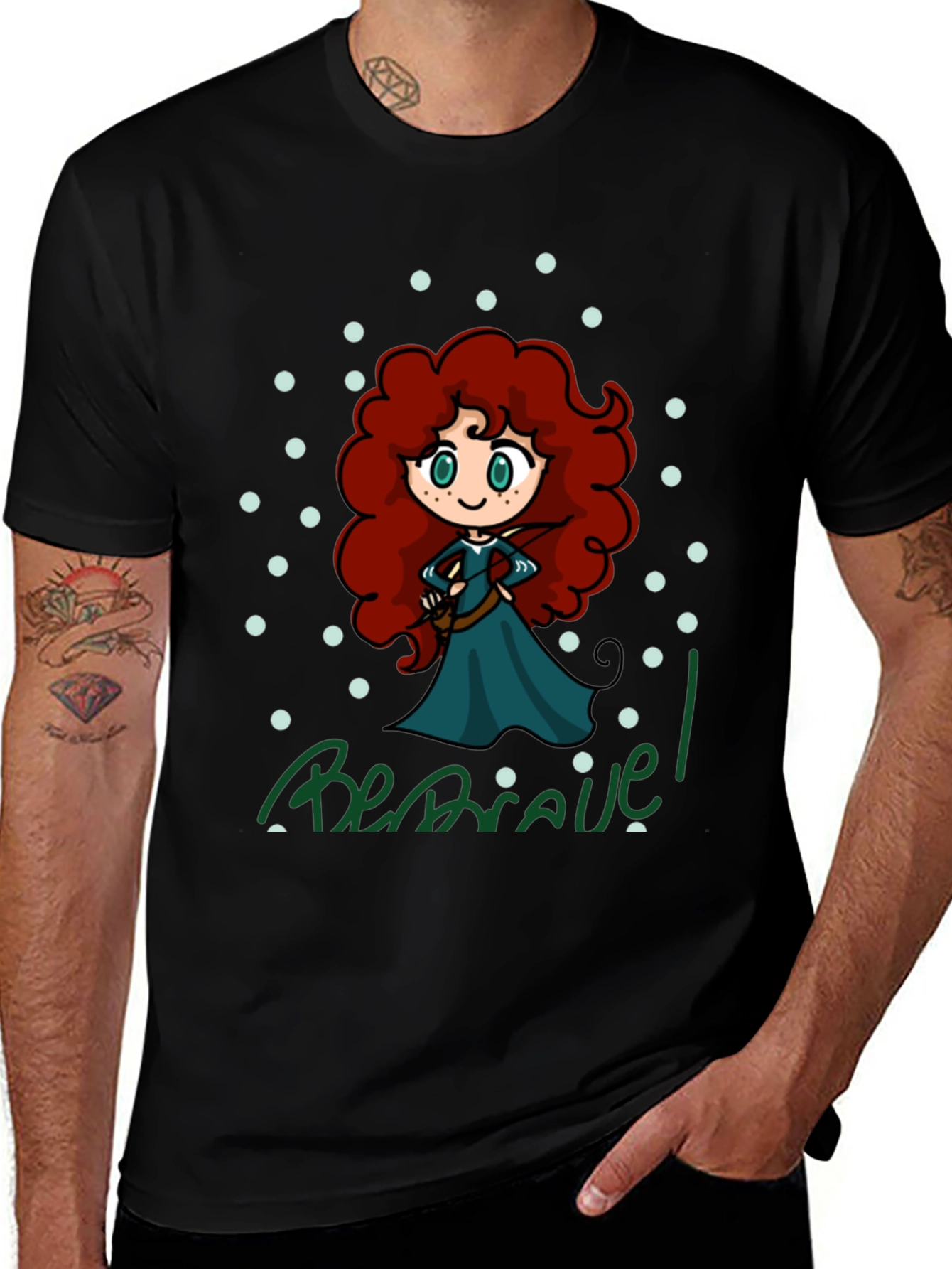 Be Brave T-Shirt - Cartoon Princess Design