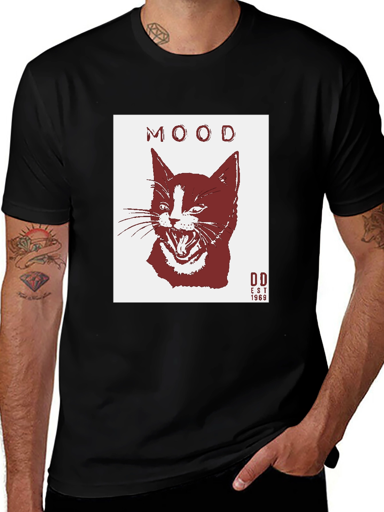 Mood Angry Cat T-Shirt - Vintage Style
