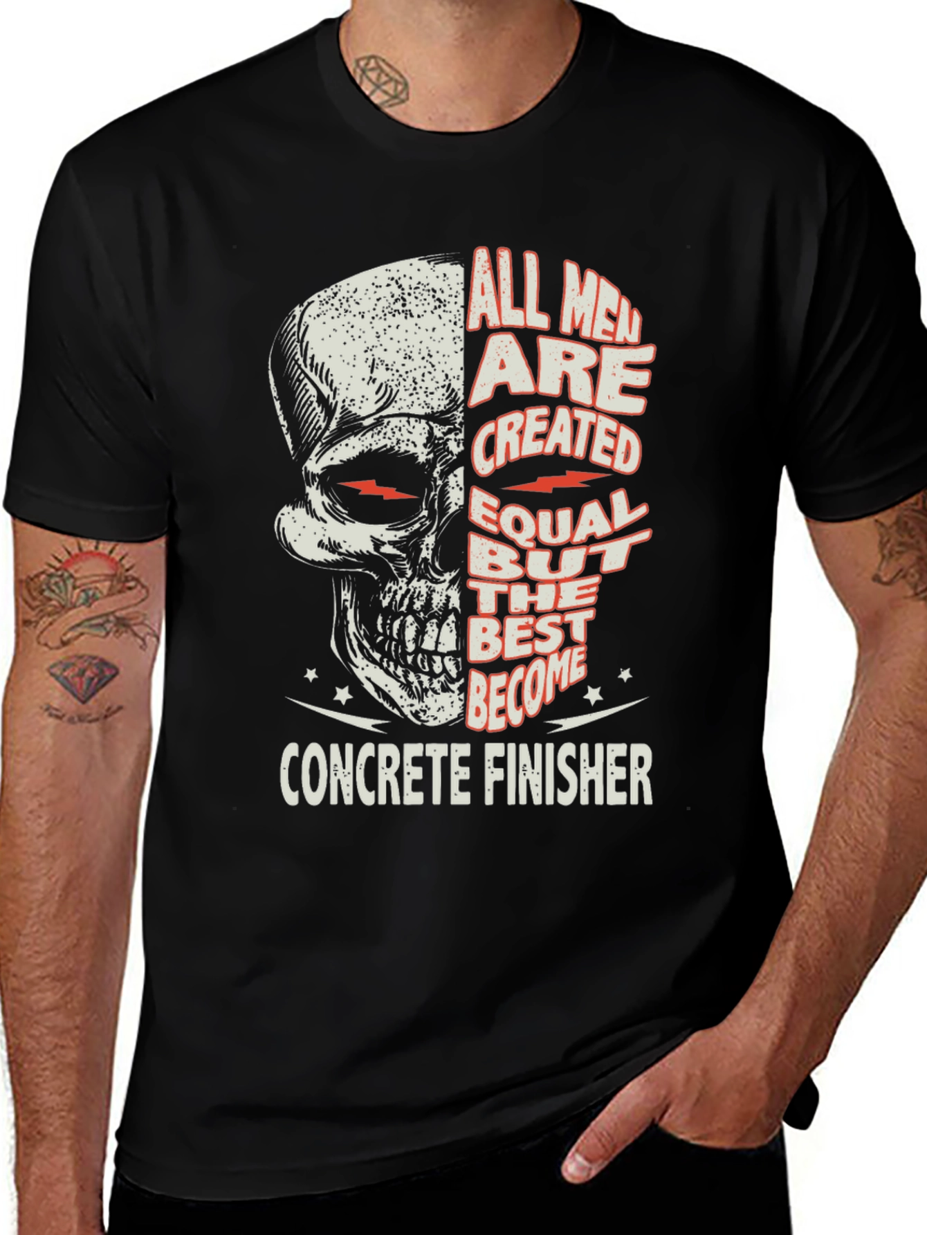 Variant 7 of Concrete Finisher Skull Graphic Tee