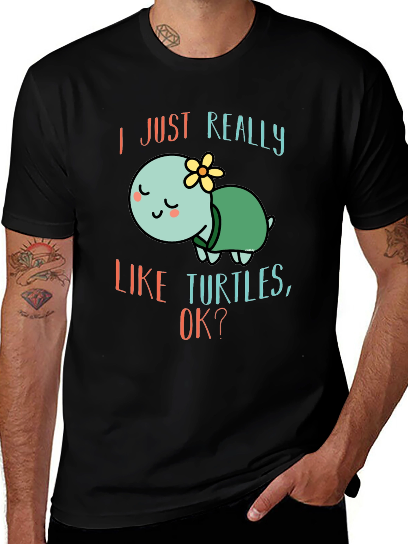 Variant 6 of I Just Really Like Turtles T-Shirt Cute Cartoon Tee