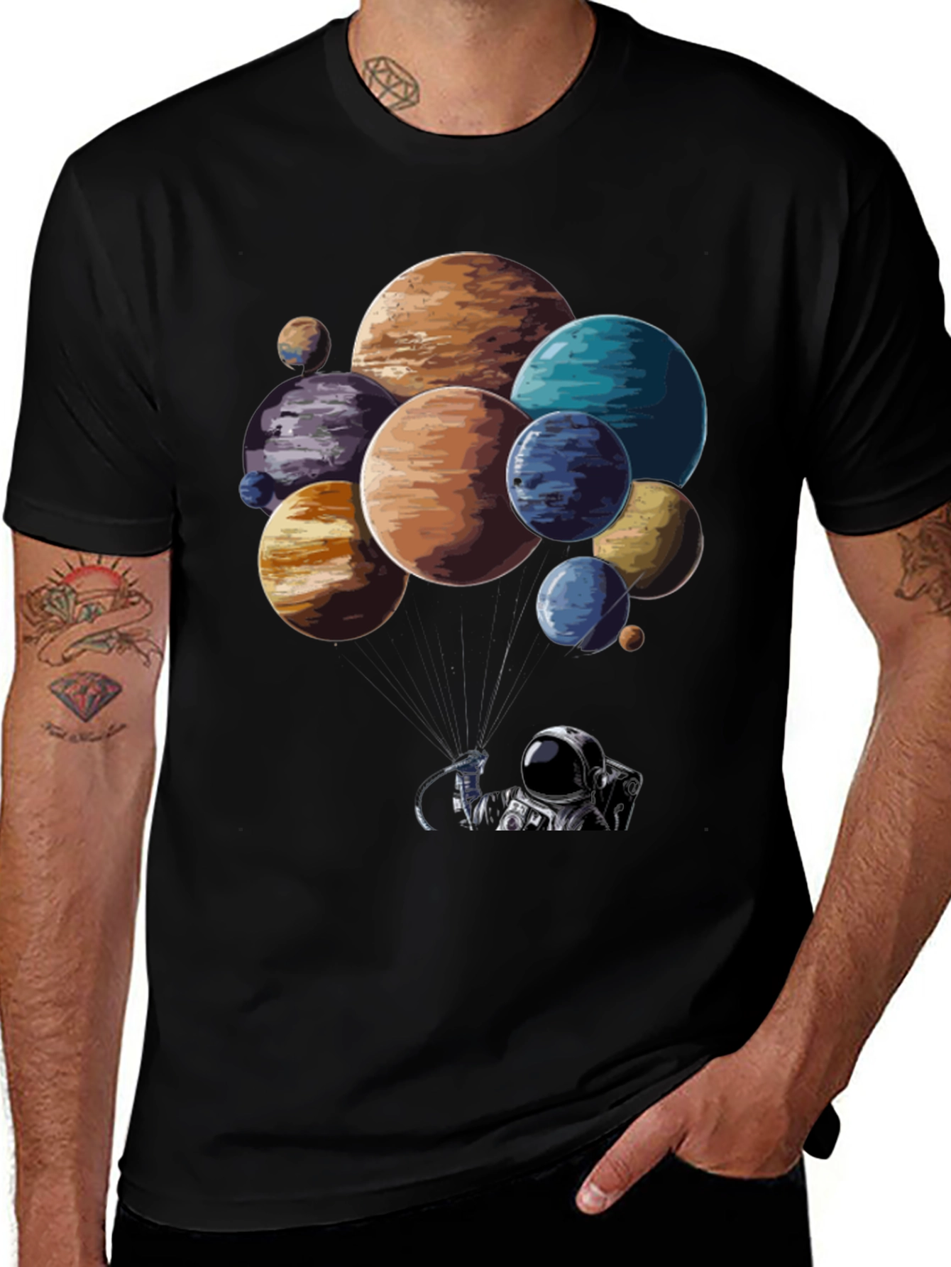 Variant 14 of Astronaut Planets T-Shirt - Space Adventure Design
