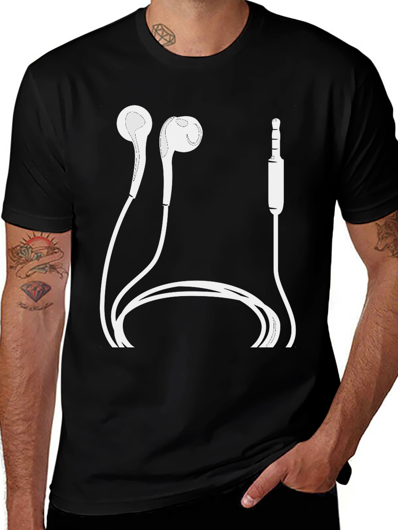 Variant 13 of Earbud Graphic Tee - Music Lover Apparel