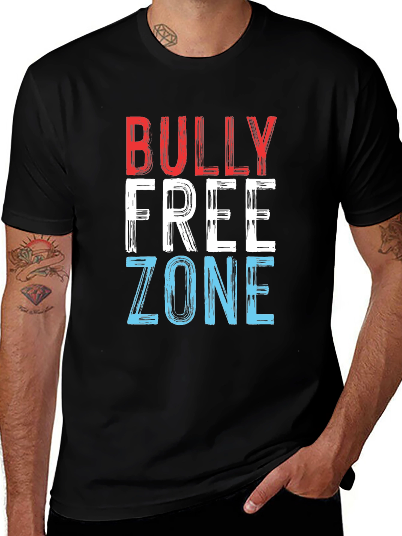 Variant 17 of Bully Free Zone Graphic Tee - Anti Bullying Message T-Shirt