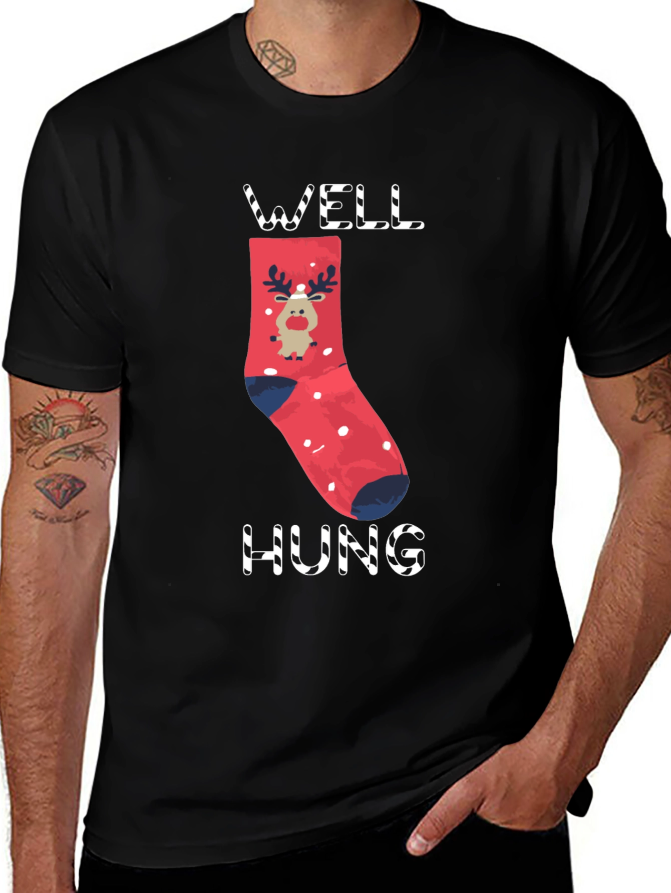 Variant 9 of Well Hung Christmas Reindeer Holiday T-Shirt