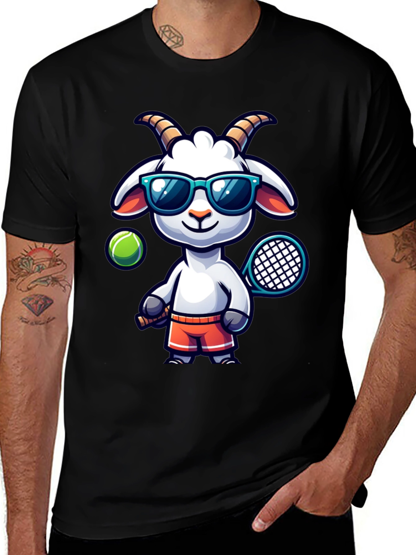 Variant 29 of Goat Tennis Player Graphic Tee
