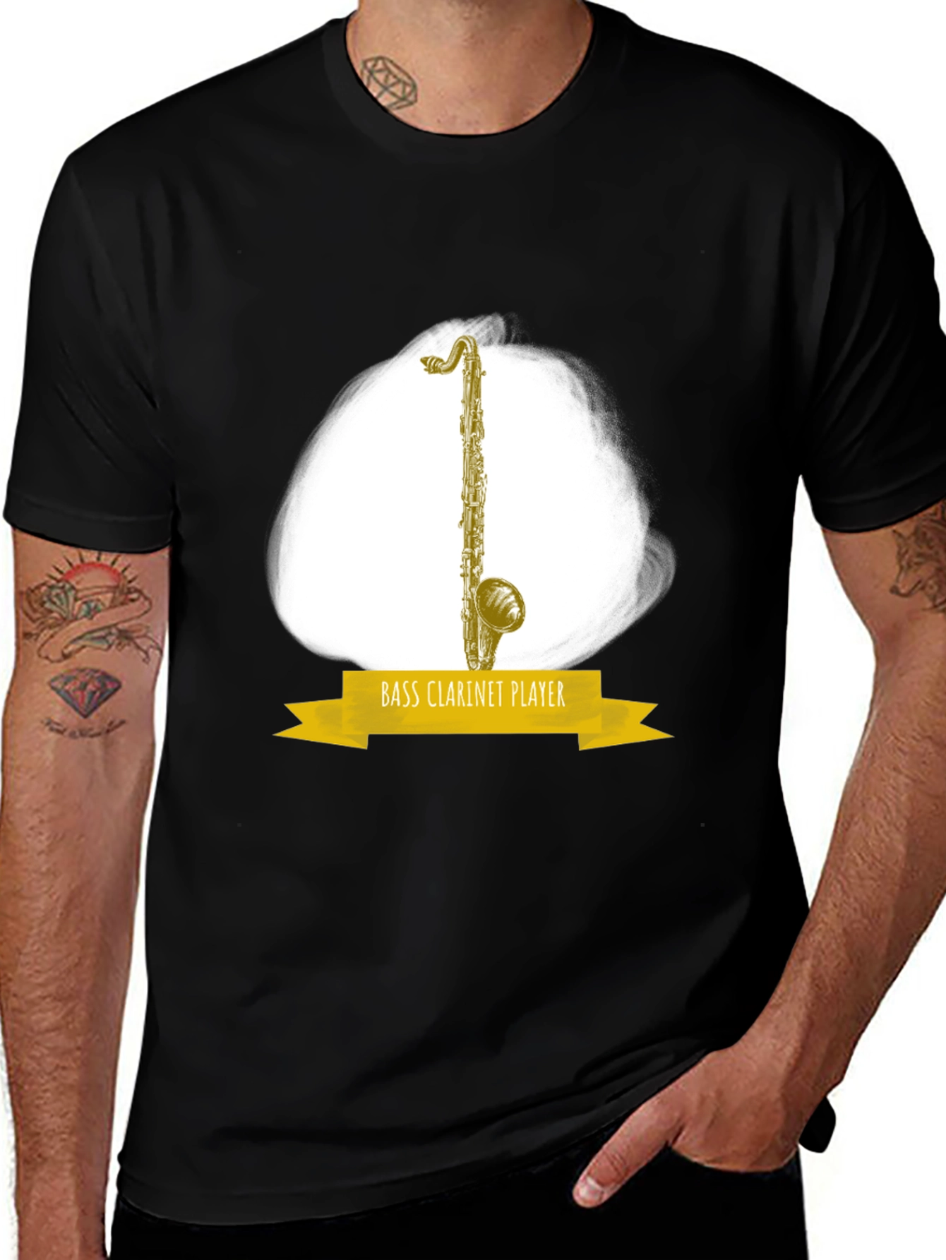 Variant 25 of Bass Clarinet Player Graphic T-Shirt - Music Lover Tee