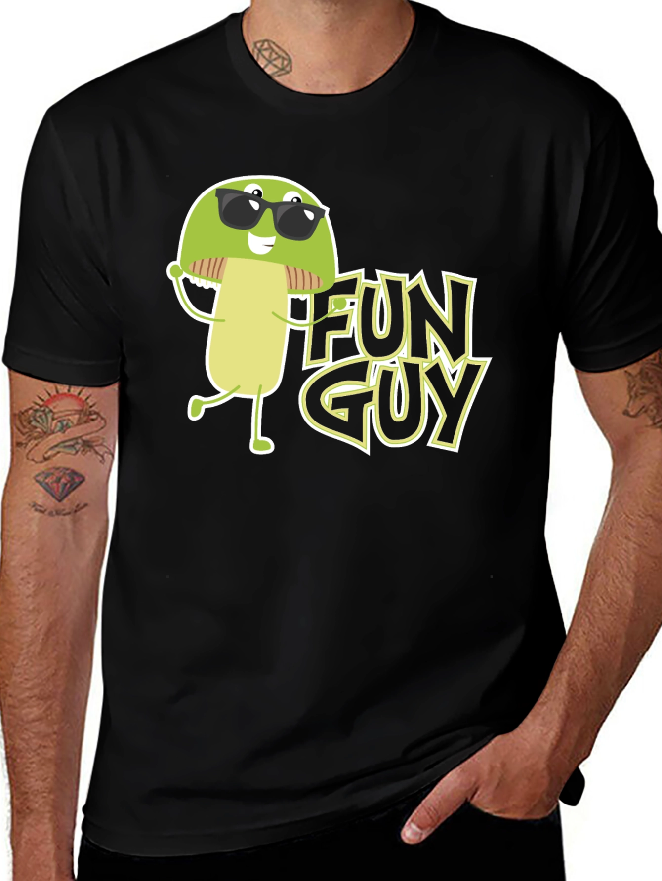Variant 18 of Fun Guy Black Graphic T-Shirt