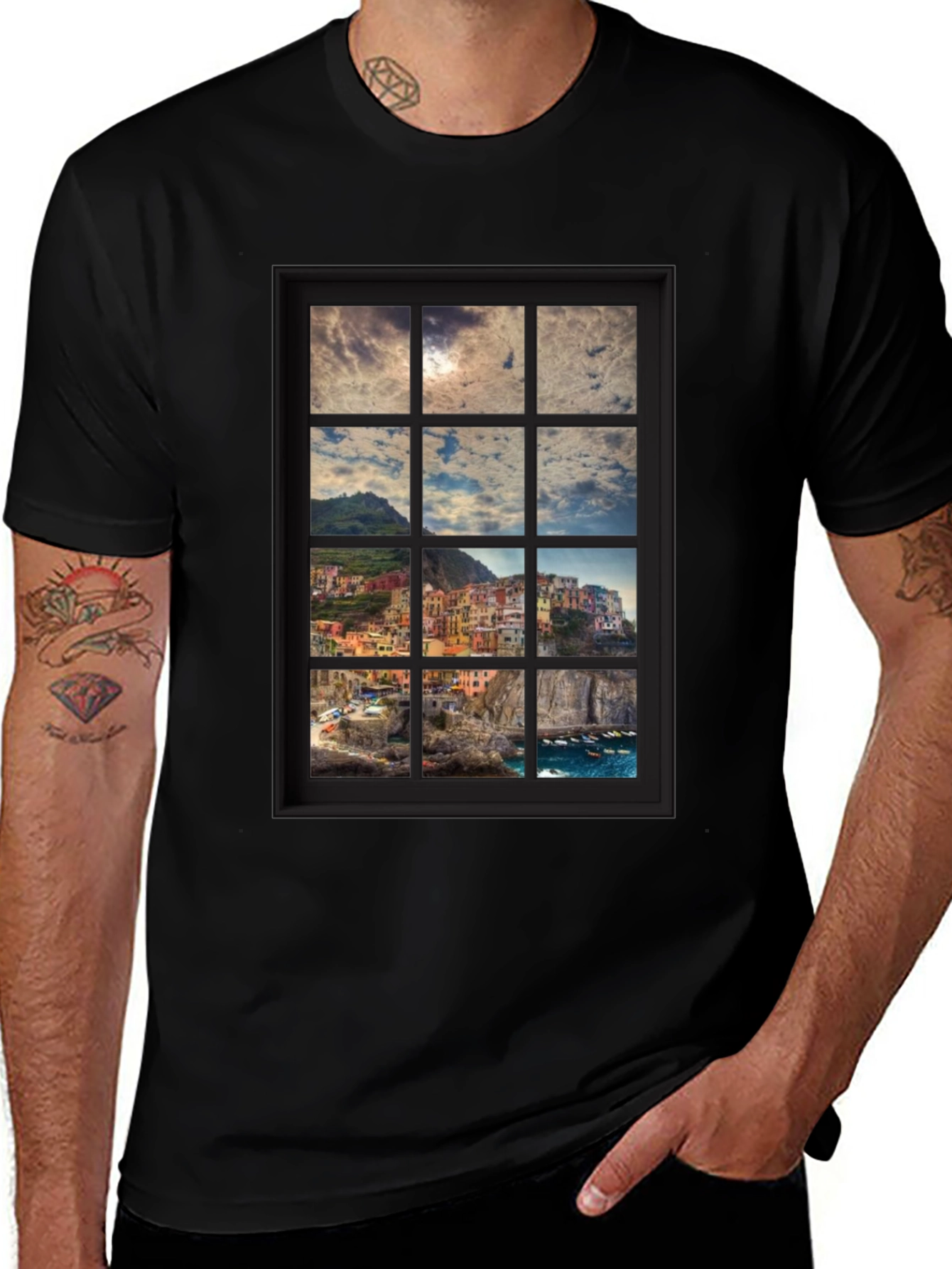 Variant 19 of Window to Cinque Terre Graphic Tee