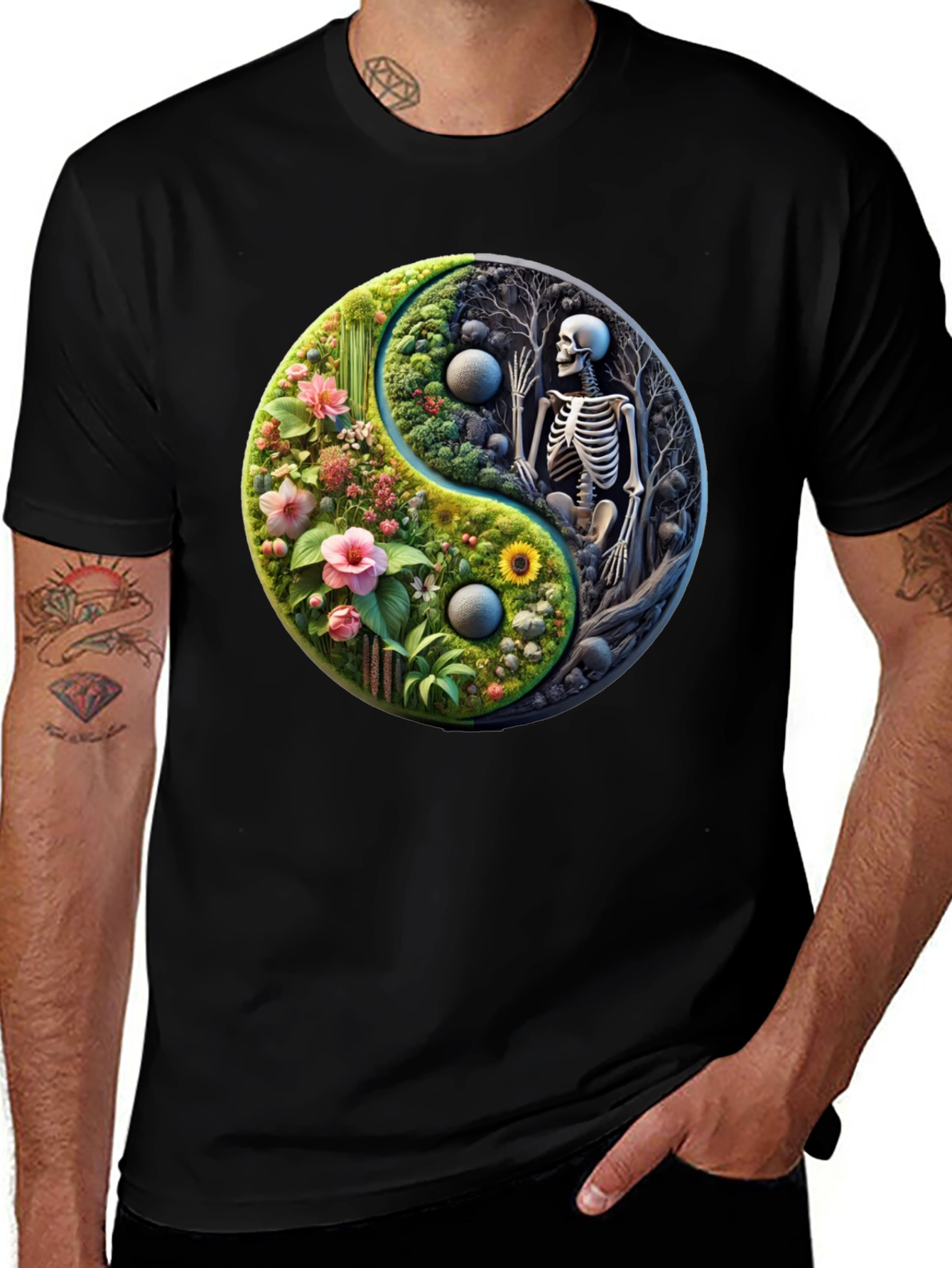 Yin Yang Nature vs Death Graphic Tee