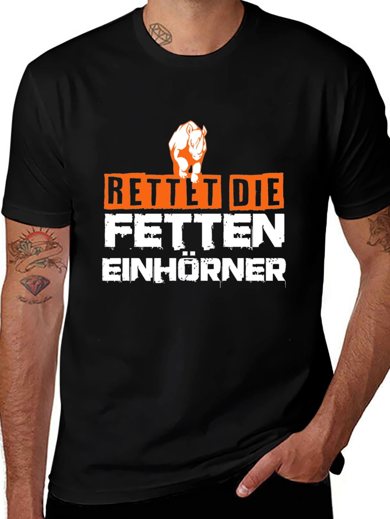 Variant 12 of Retter Die Fetten Einhorner Funny Rhino T-Shirt