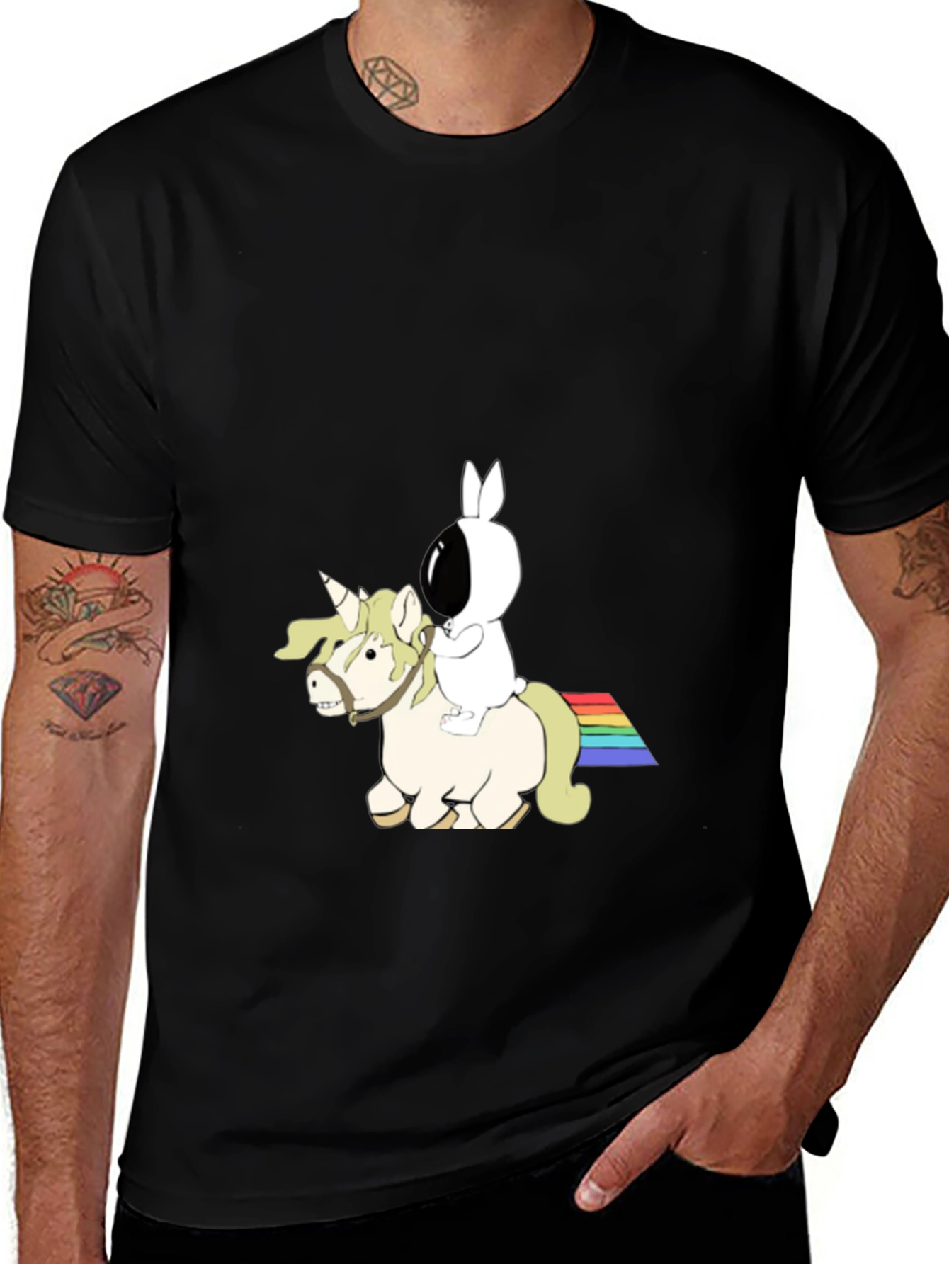 Variant 12 of Bunny Astronaut Riding Unicorn T-Shirt