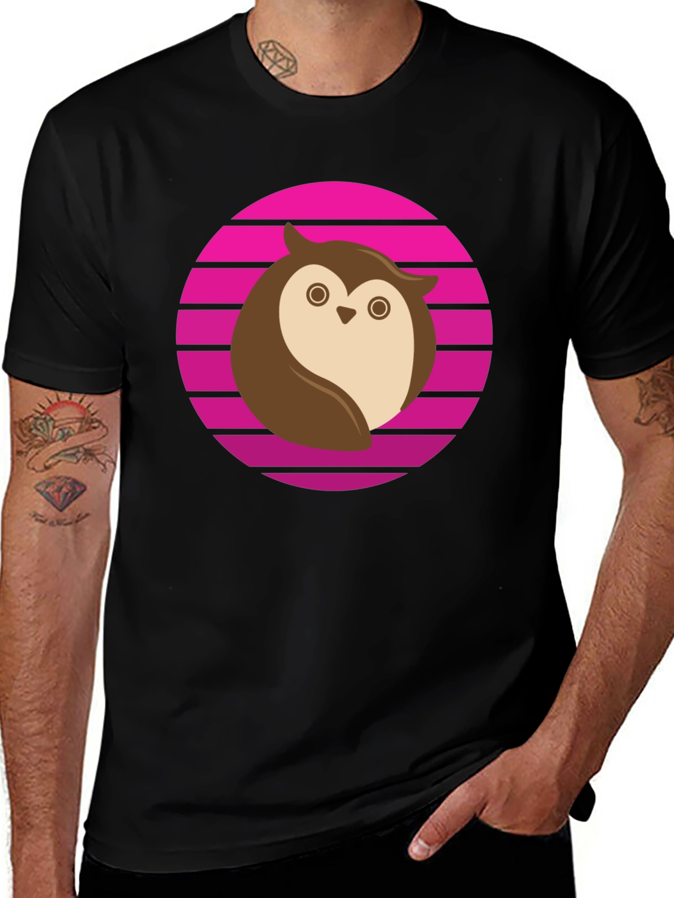 Variant 21 of Owl Retro T-Shirt - Cool Graphic Tee