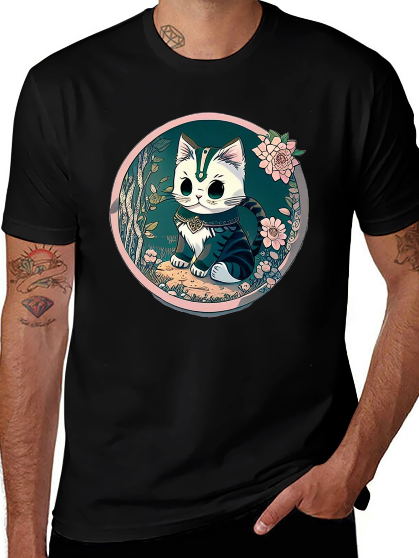 Variant 8 of Cute Cartoon Cat Graphic T-Shirt