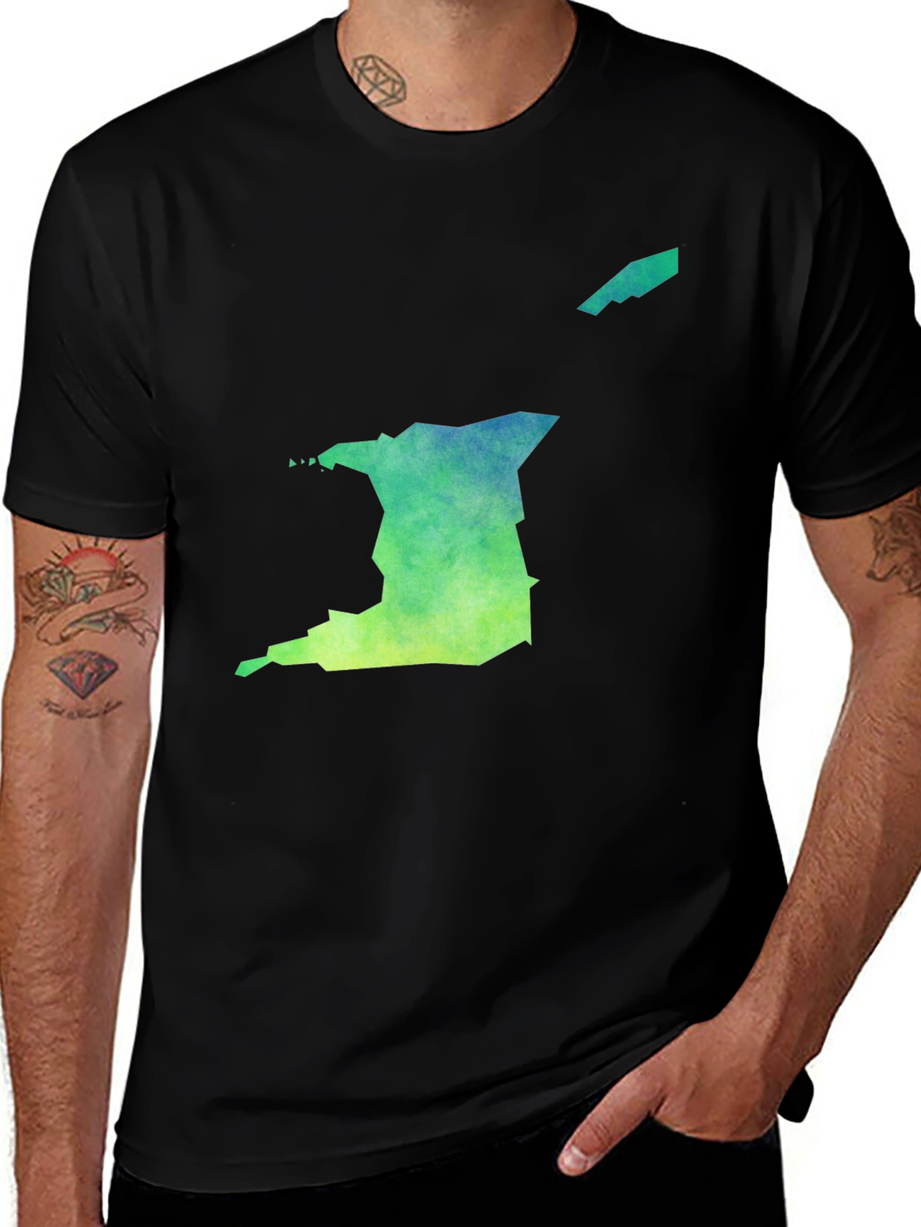 Trinidad & Tobago Watercolor Graphic Tee - Black