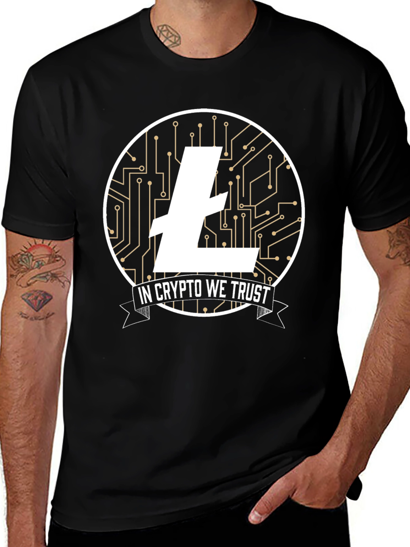 Variant 30 of Litecoin Crypto Trust T-Shirt - Black
