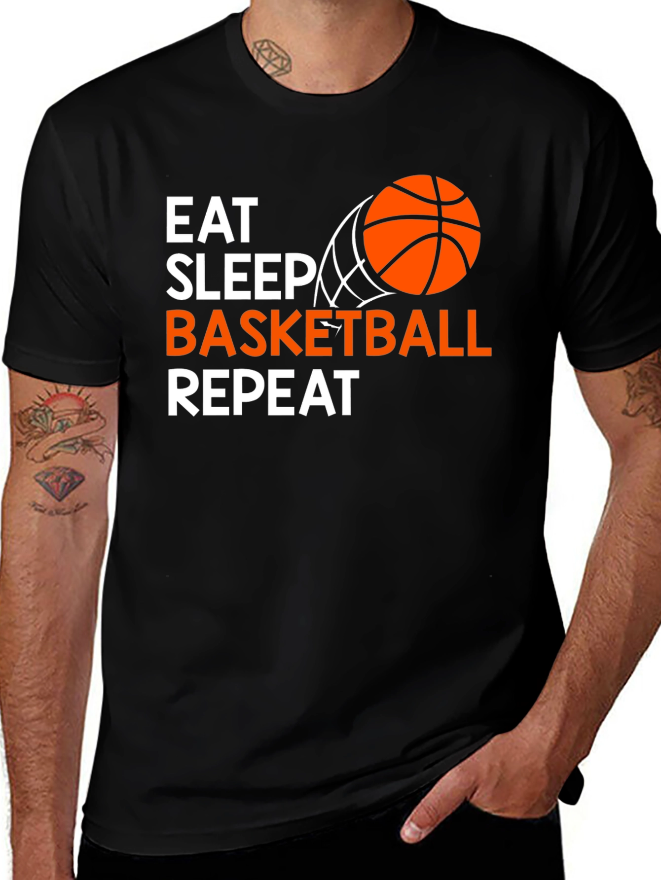 Variant 9 of Eat Sleep Basketball Repeat T-Shirt