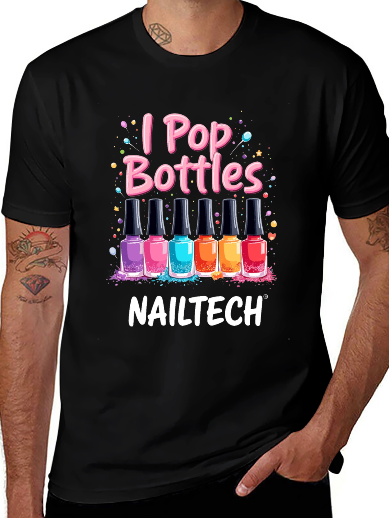 Variant 26 of I Pop Bottles Nail Tech T-Shirt