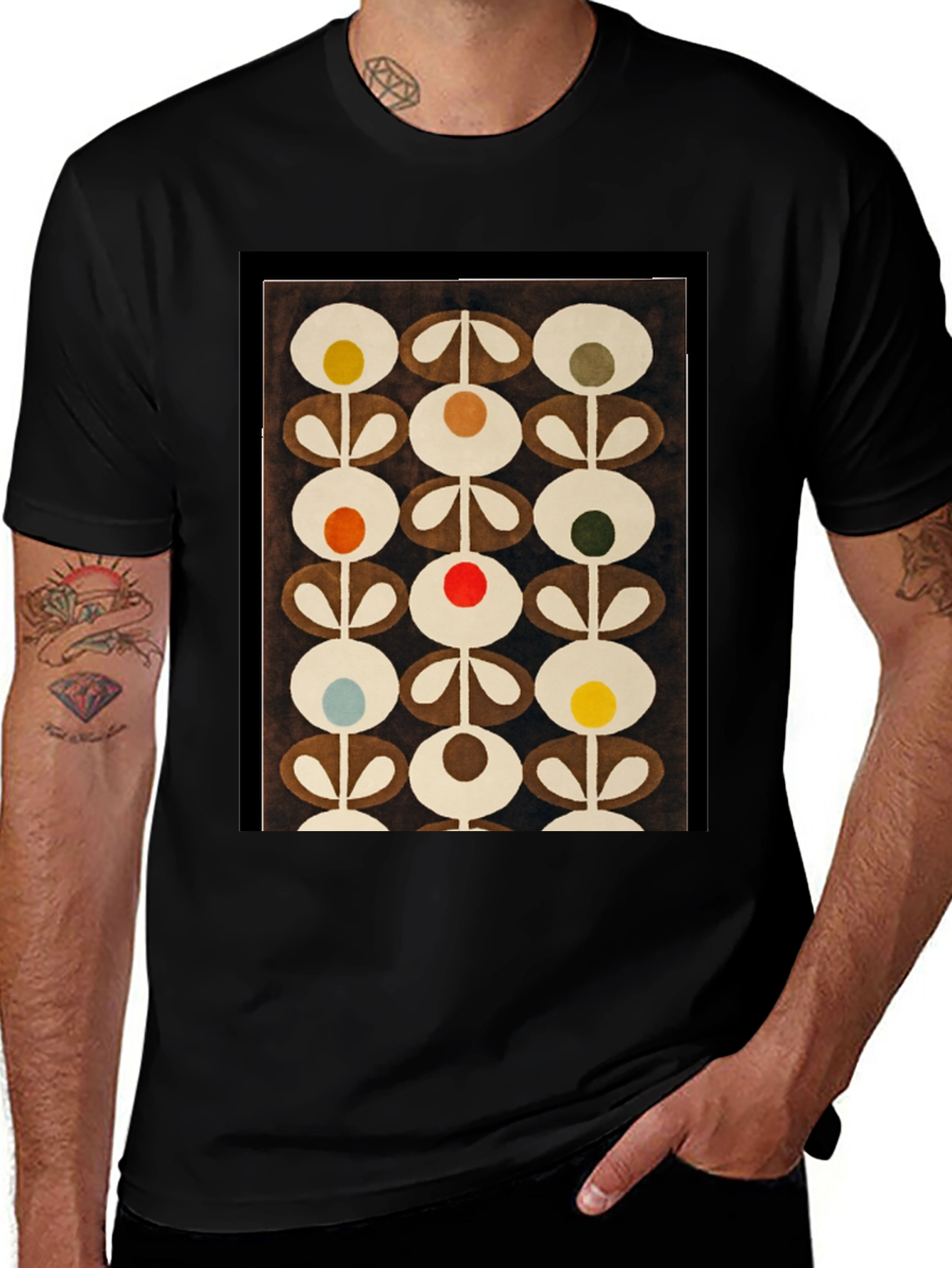 Variant 22 of Retro Flower Power T-Shirt - Bold Abstract Design