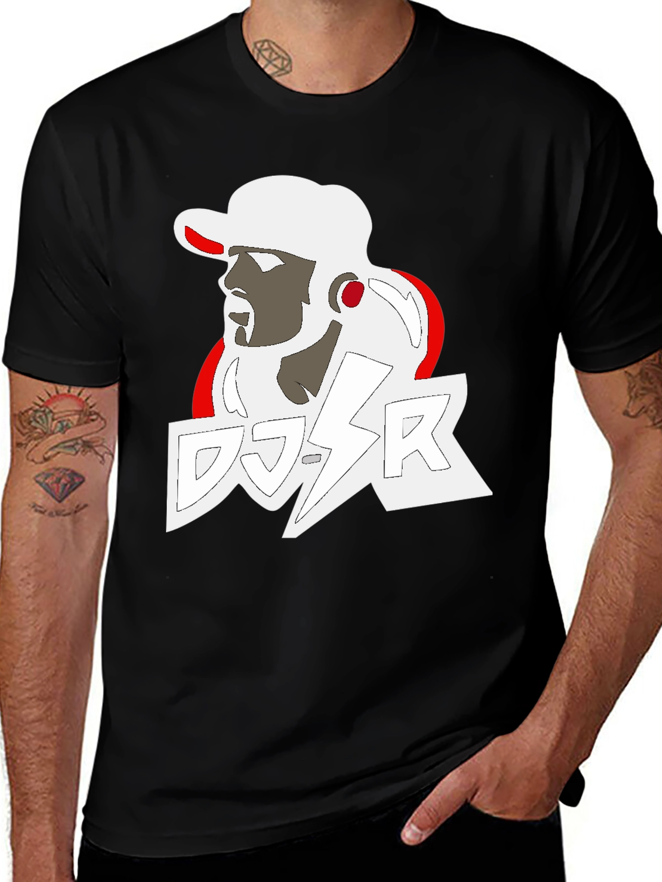 Variant 28 of DJ SR Graphic Tee - Stylish Black T-Shirt