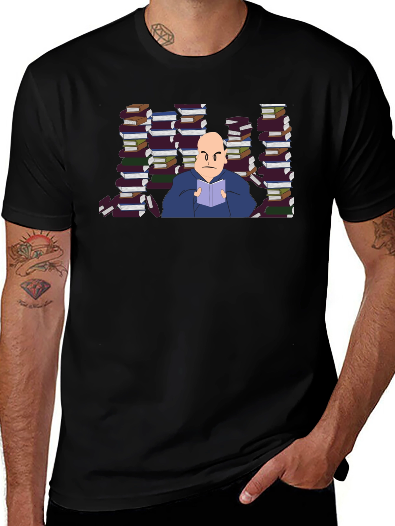 Variant 3 of Book Lover T-Shirt - Reading Man Design