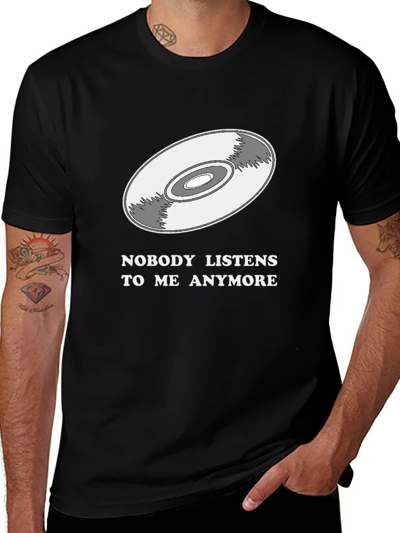 Variant 28 of Nobody Listens Vinyl Record Graphic Tee