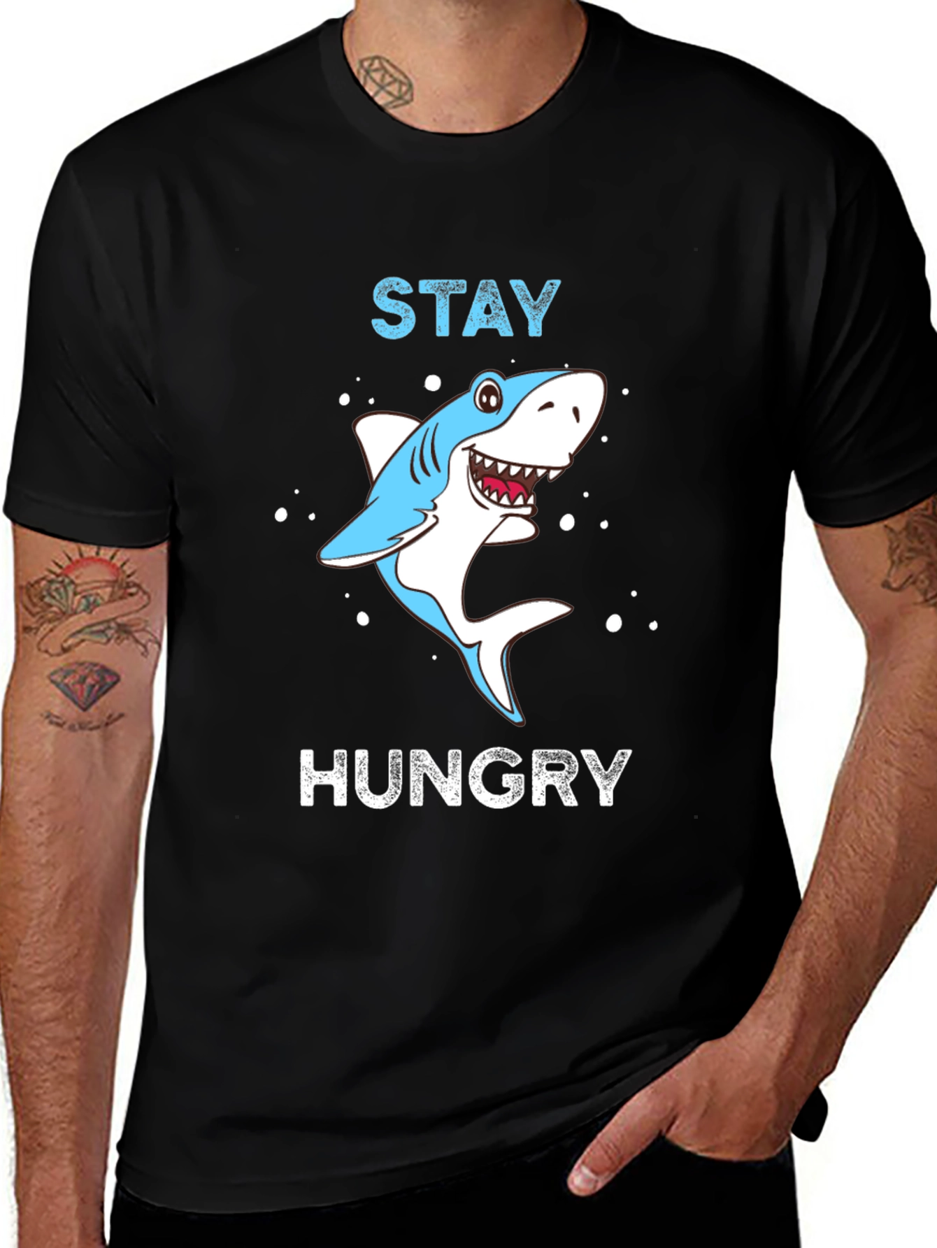 Variant 8 of Stay Hungry Shark Graphic Tee
