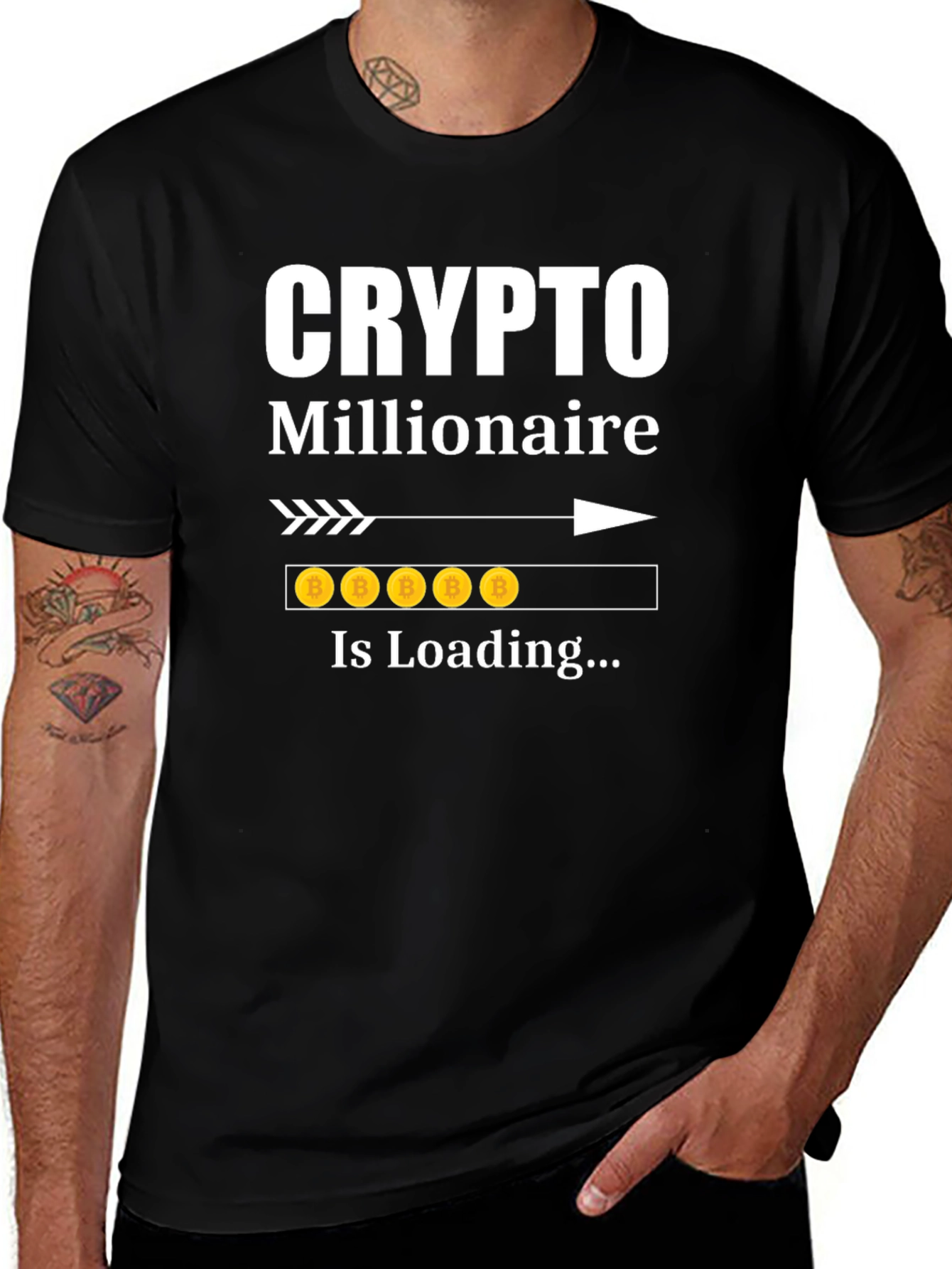 Variant 17 of Crypto Millionaire Loading Funny Bitcoin T-Shirt