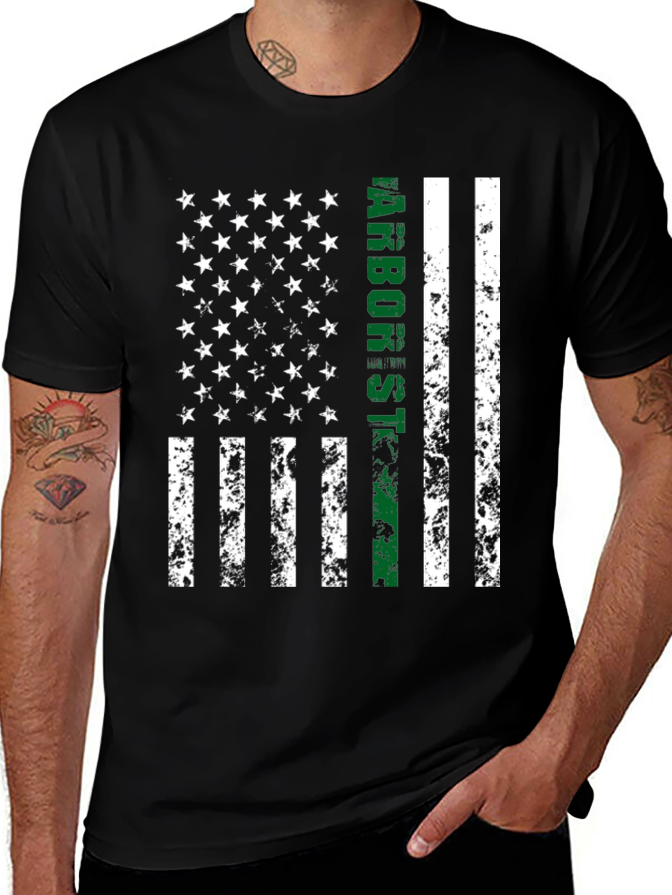 Variant 8 of Arborist Thin Green Line Flag T-Shirt