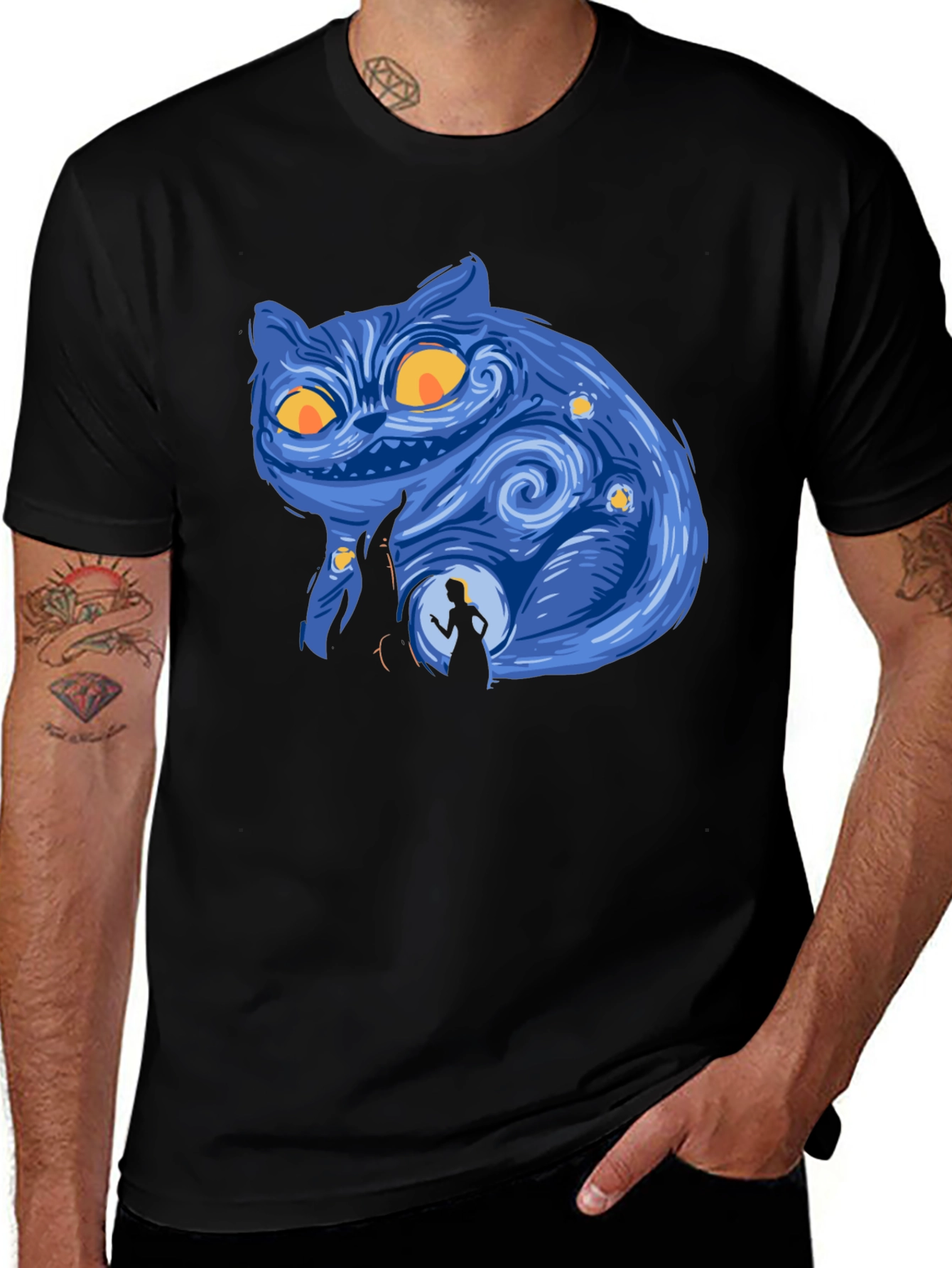 Cheshire Cat Starry Night T-Shirt
