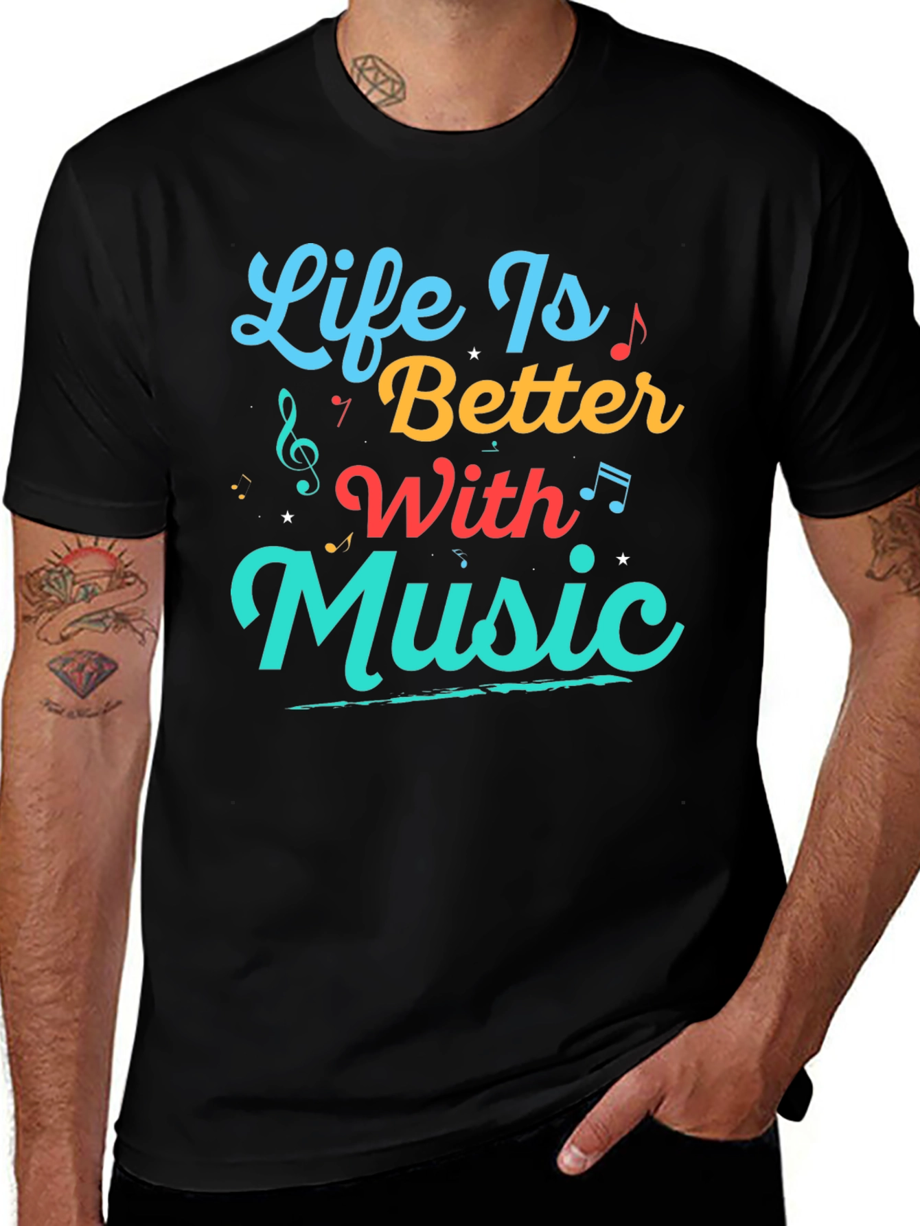 Variant 30 of Life Is Better With Music Graphic T-Shirt