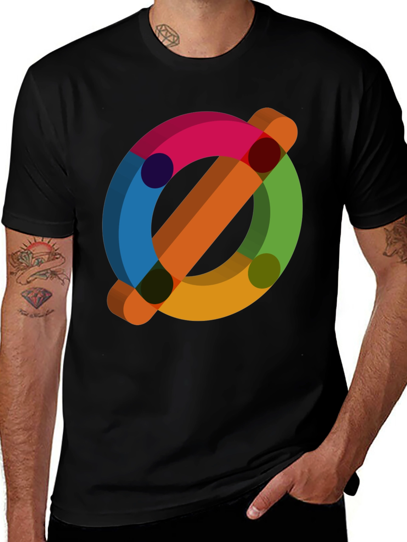 Variant 8 of Abstract Geometric Graphic Print T-Shirt - Modern Casual Wear
