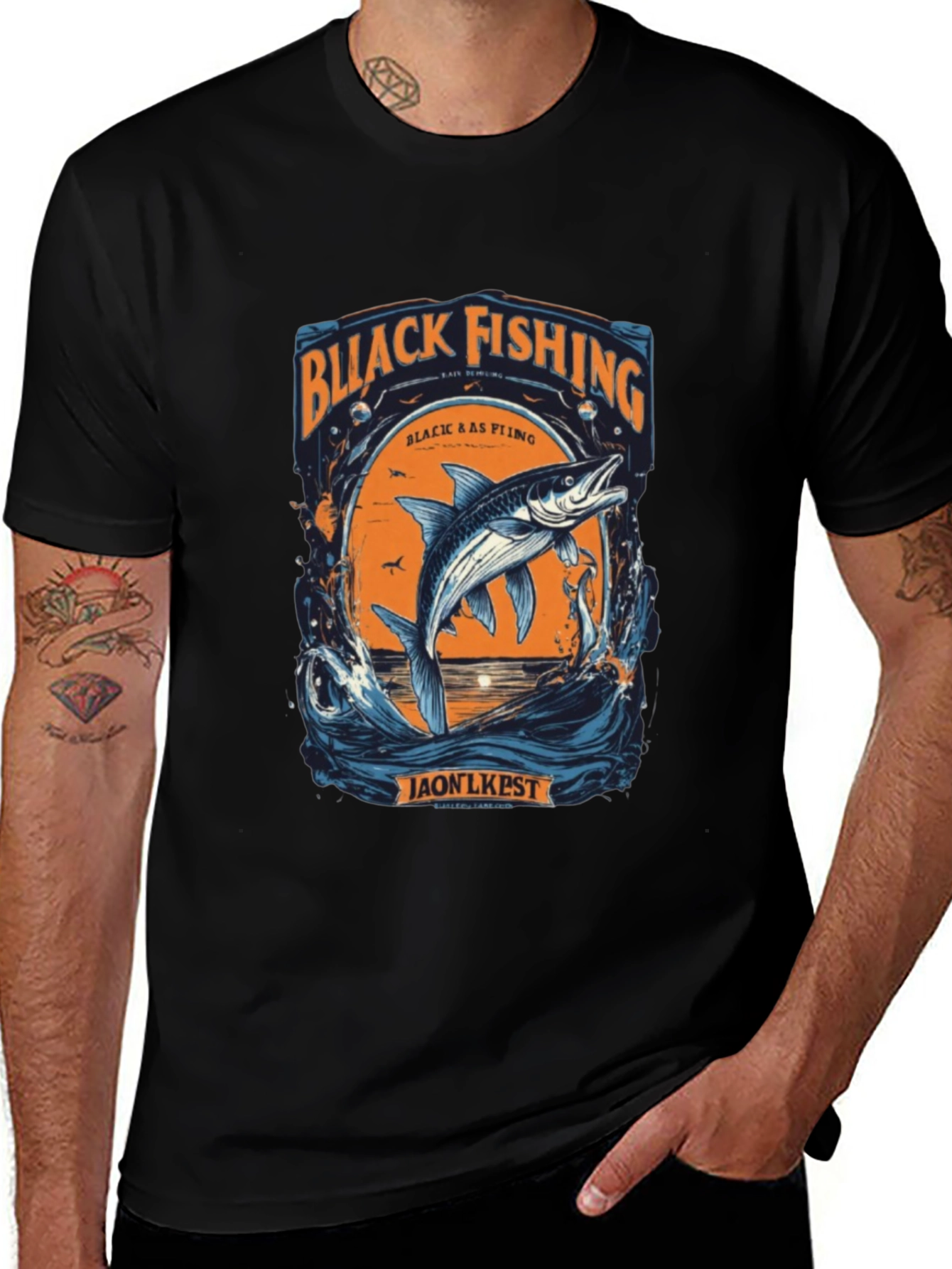 Variant 28 of Black Fishing Graphic Tee