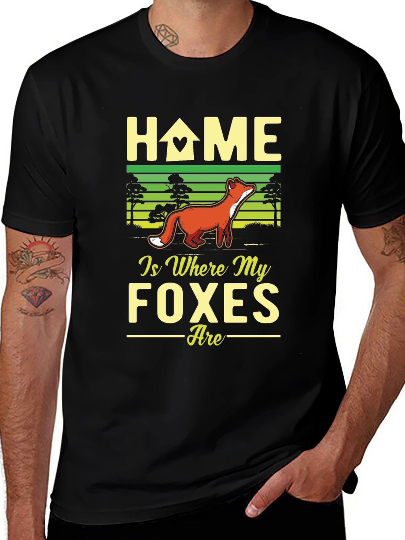 Variant 8 of Home is Where My Foxes Are Graphic T-Shirt