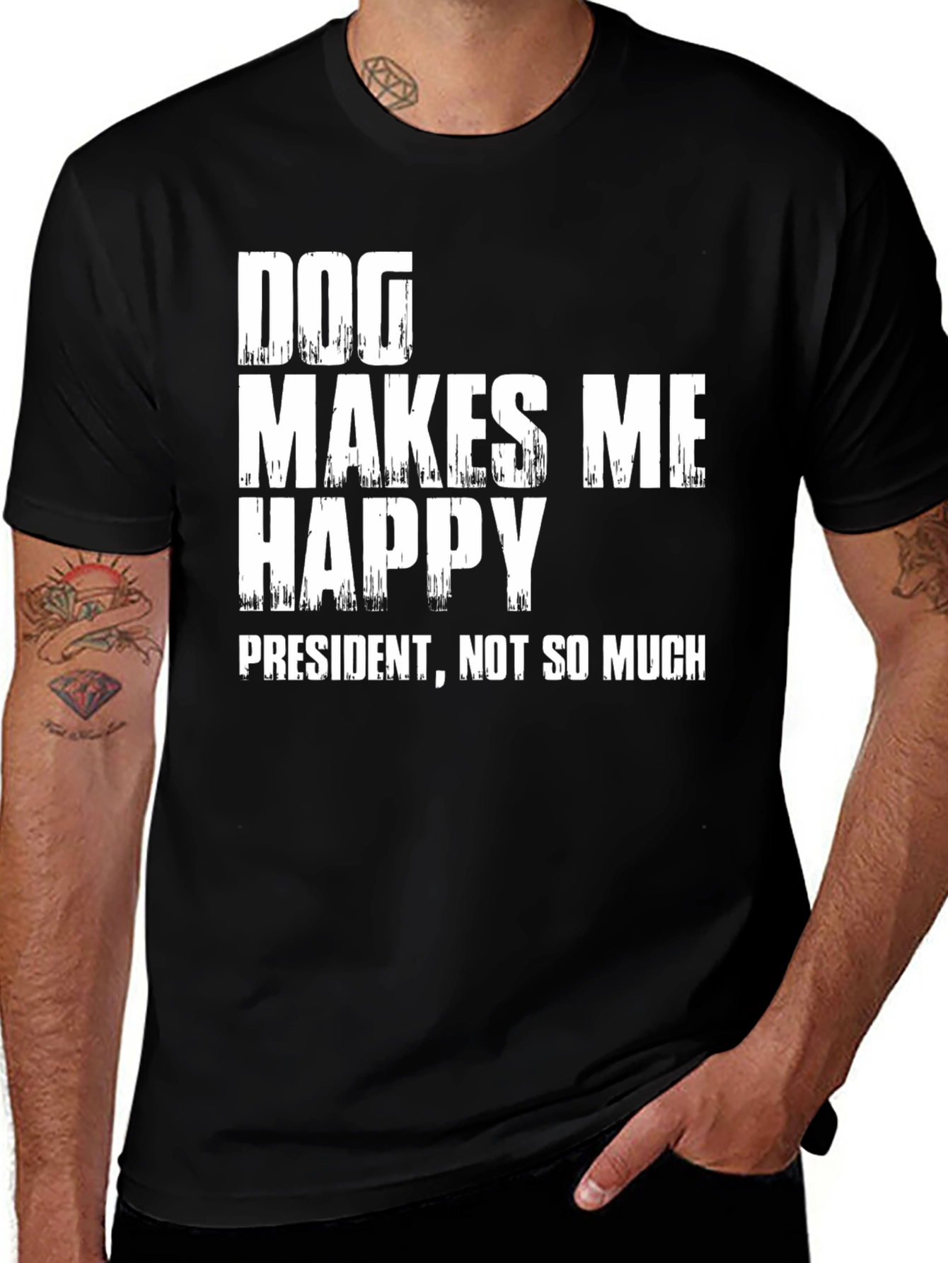Variant 7 of Dog Makes Me Happy T-Shirt - Humorous Graphic Tee