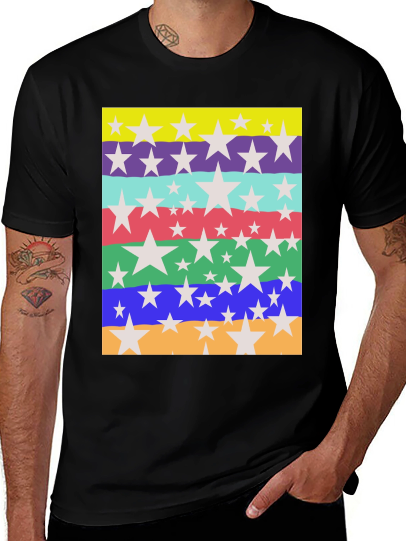 Variant 11 of Star Pattern T-Shirt - Casual Style