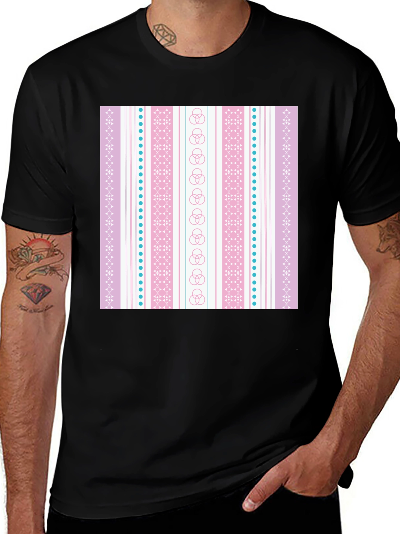 Variant 14 of Striped Pattern Graphic Tee