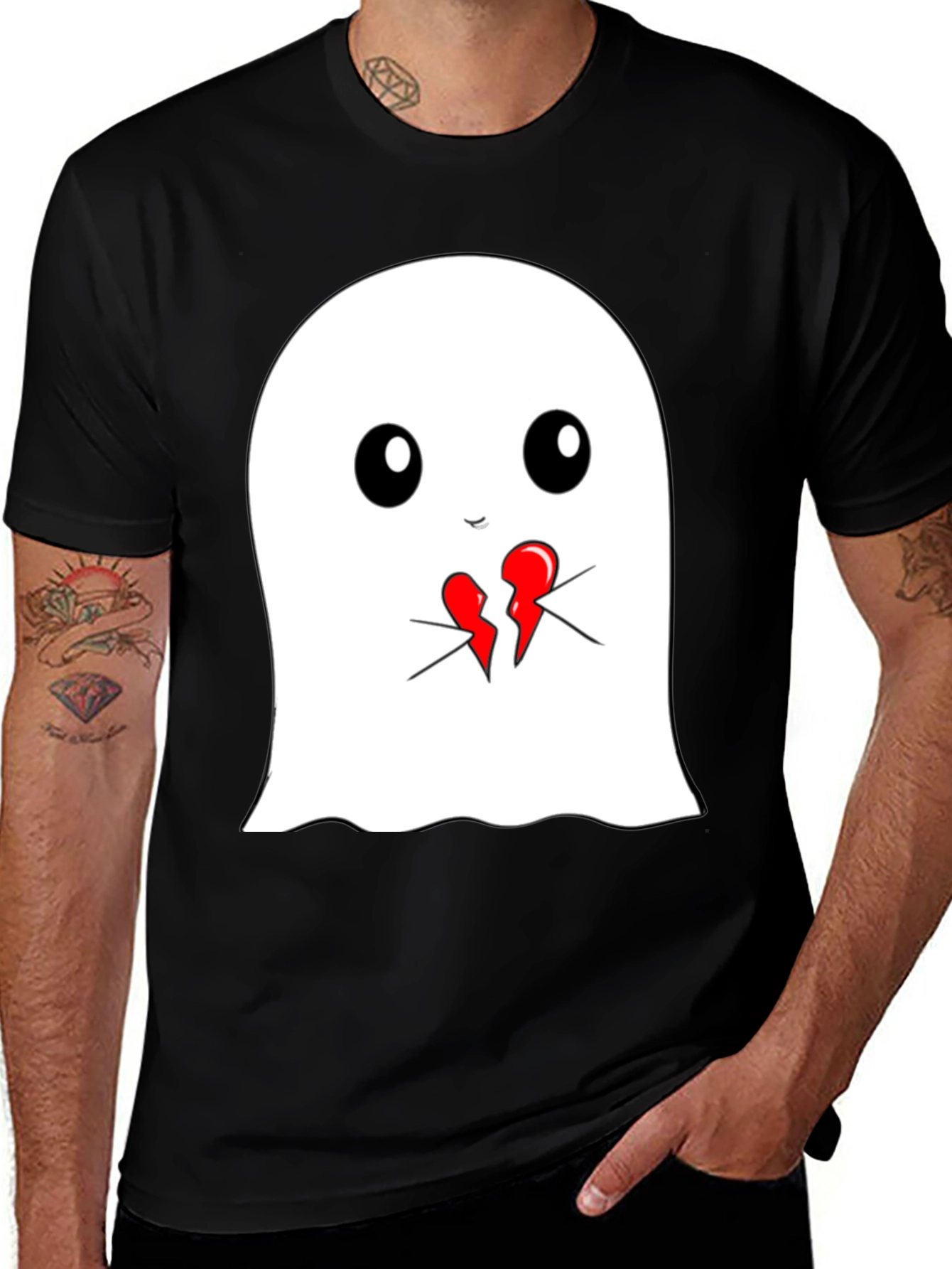 Variant 25 of Ghost Heartbreak Graphic Tee - Soft Cotton T-Shirt