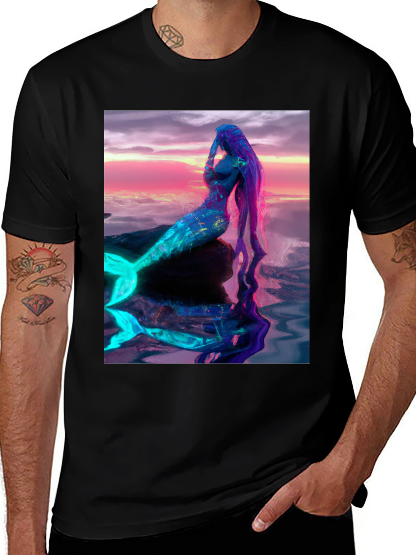 Variant 24 of Mermaid Graphic T-Shirt - Vibrant Fantasy Art
