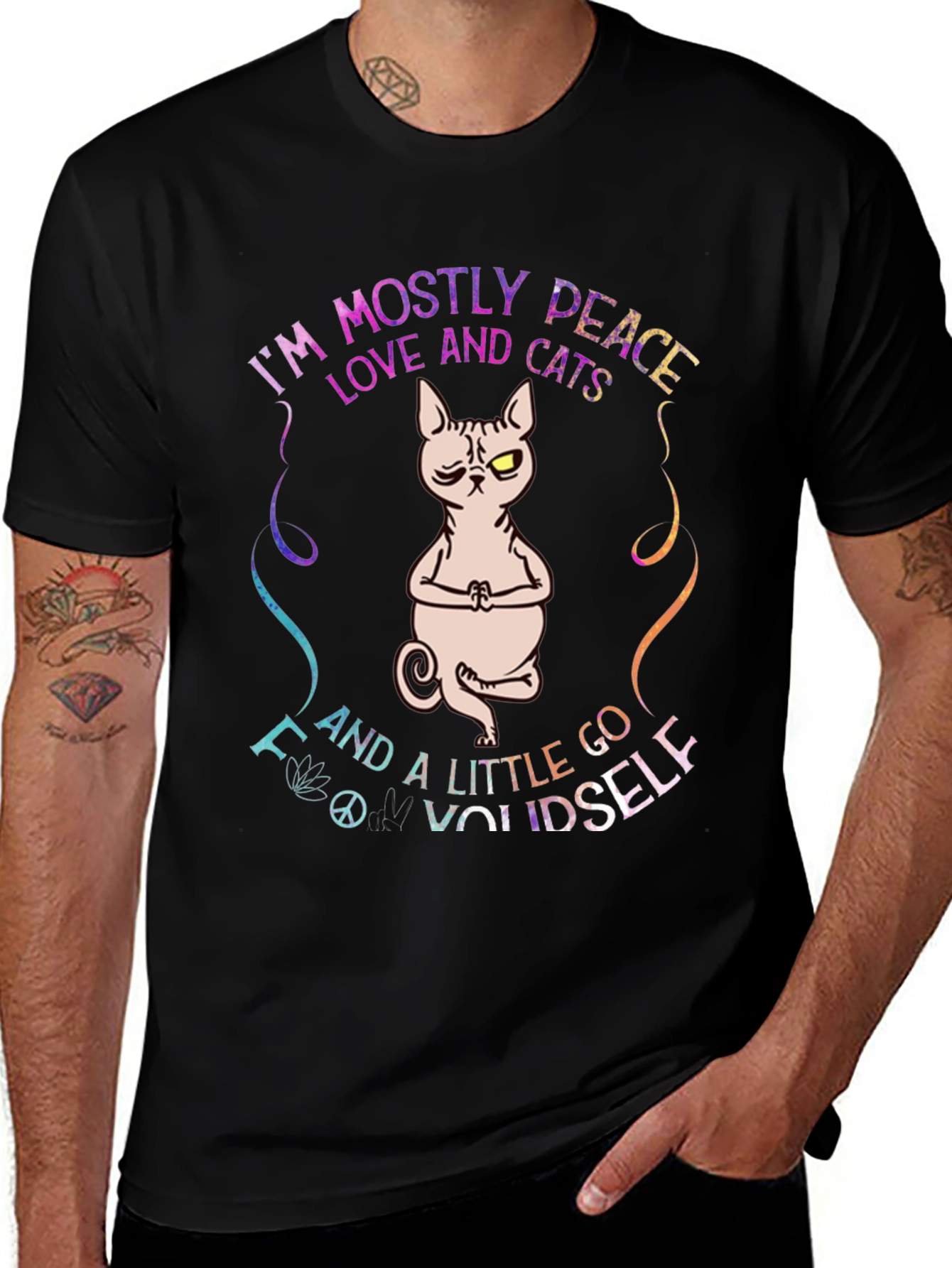 Variant 18 of Peace Love Cats T-Shirt