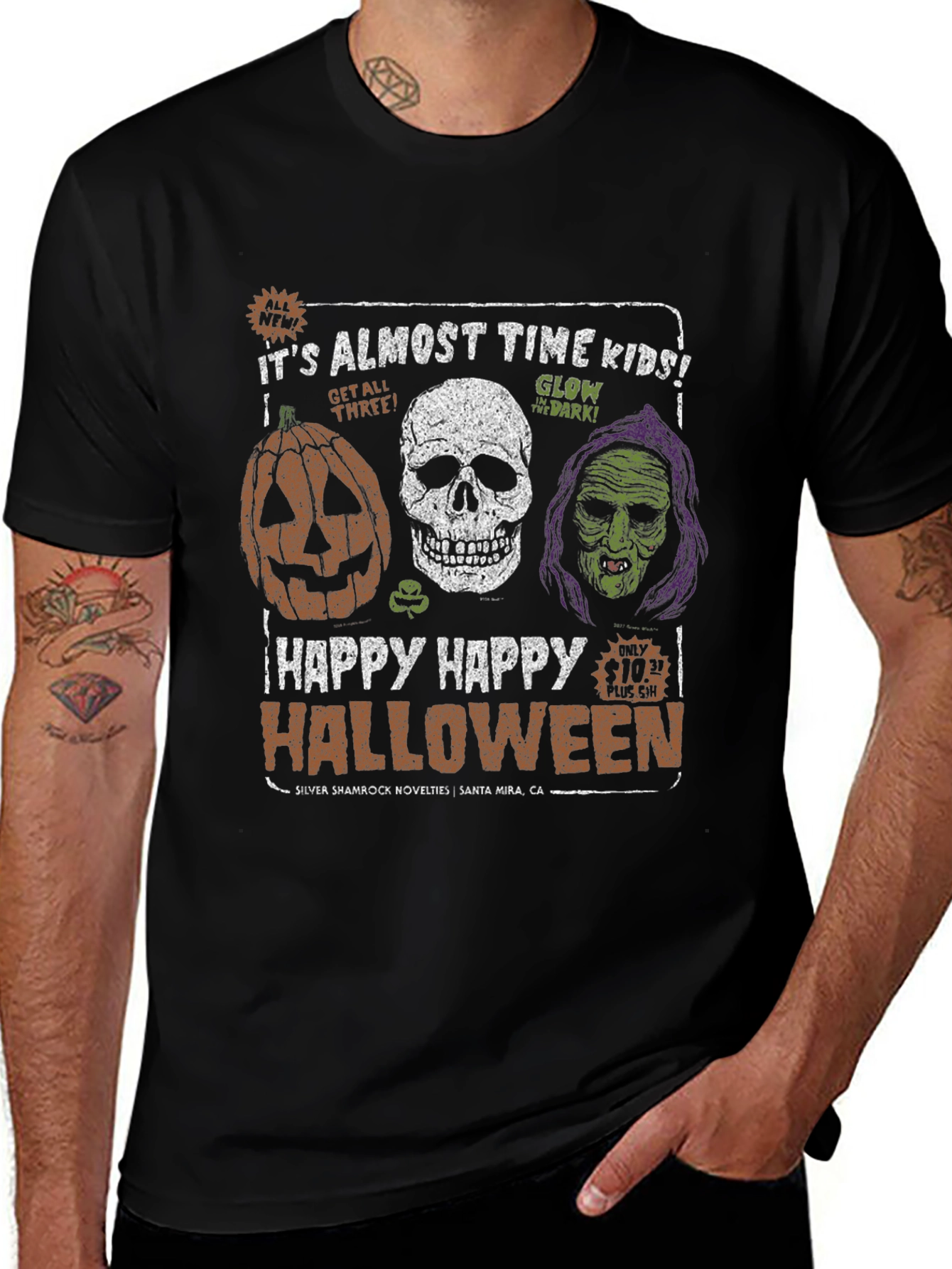 Halloween T-Shirt: Silver Shamrock Novelties