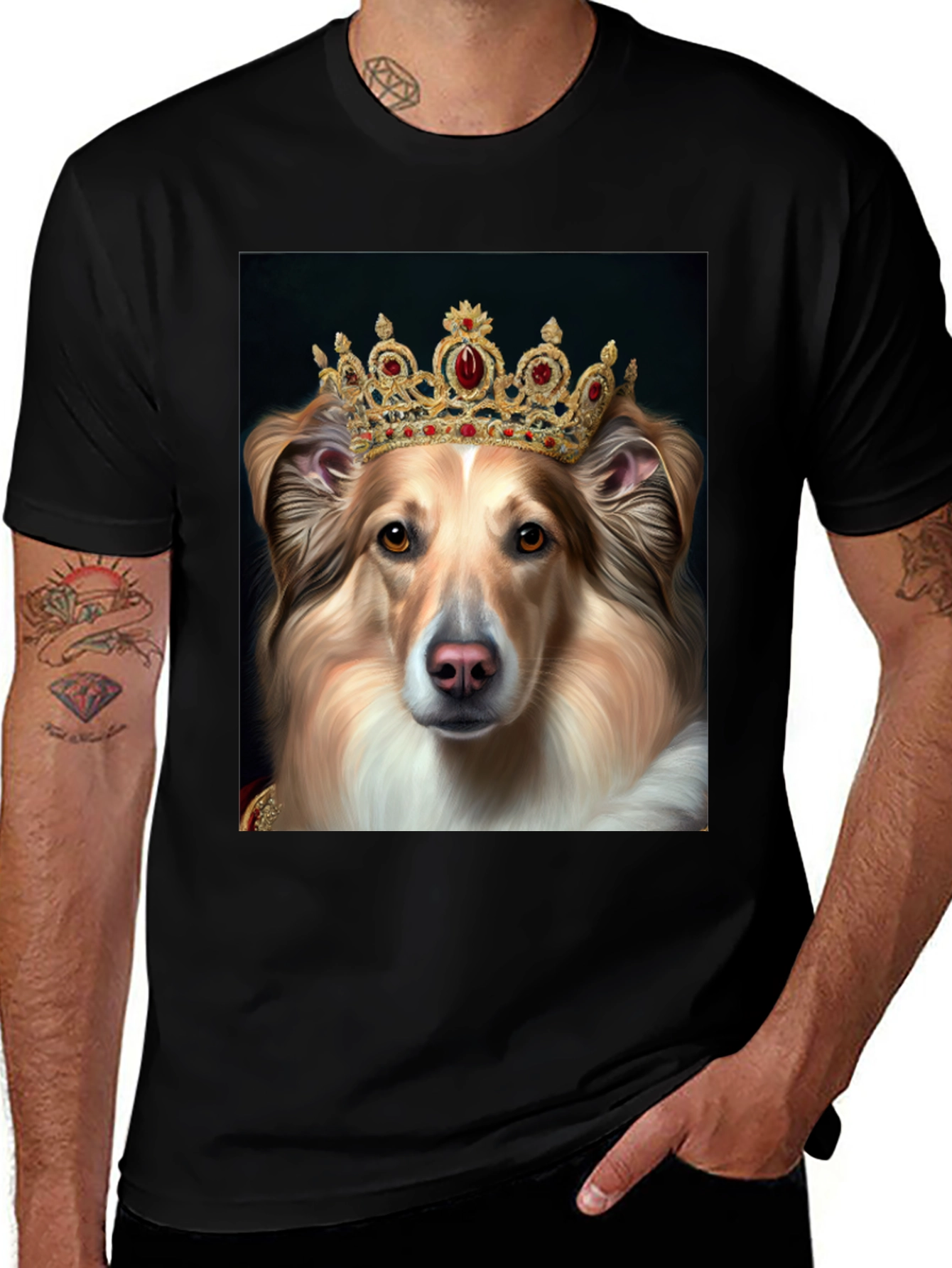 Variant 11 of Royal Dog T-Shirt - Collie King Design
