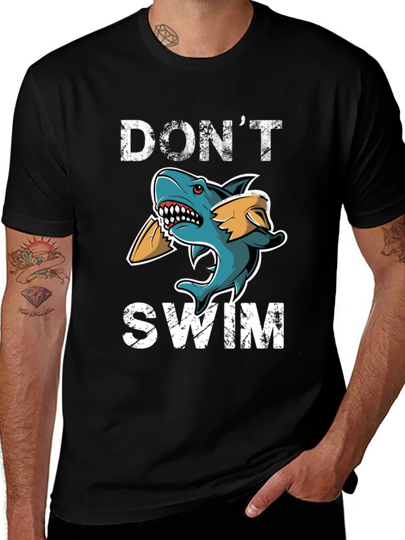 Variant 16 of Don't Swim Shark Graphic T-Shirt