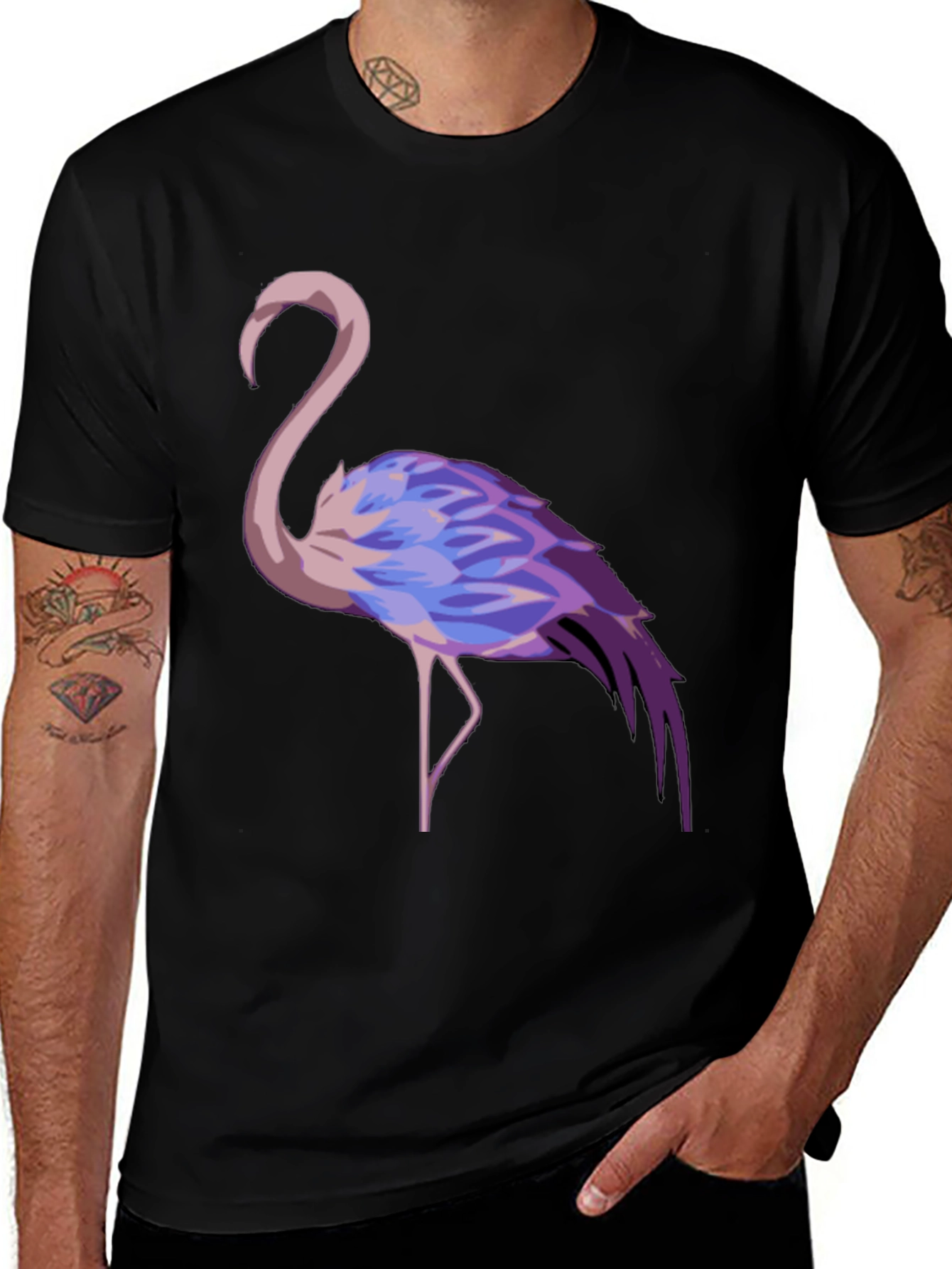 Variant 22 of Flamingo Graphic Tee - Stylish Black T-Shirt