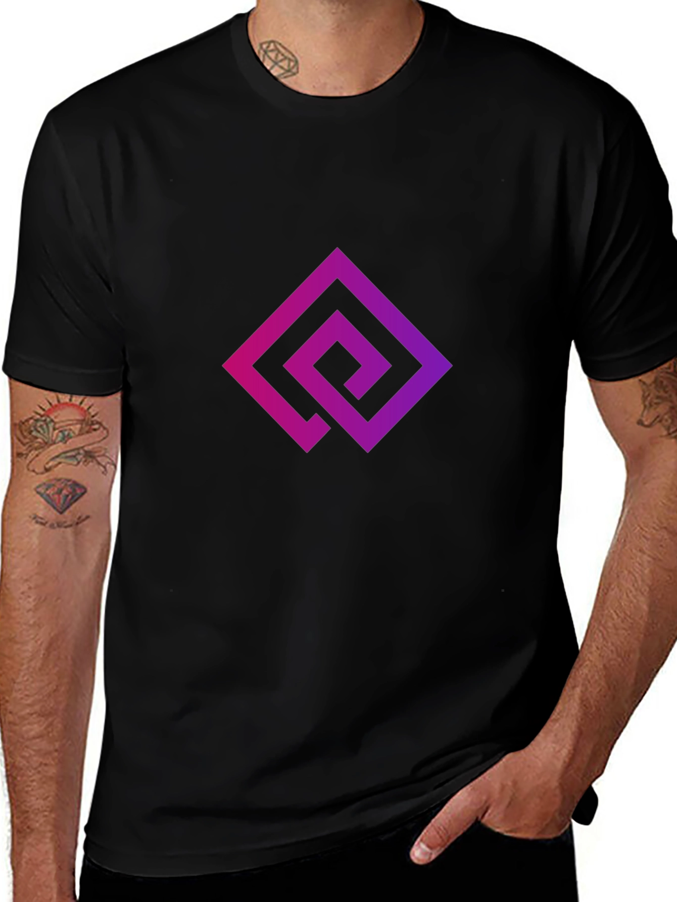 Variant 28 of Geometric Logo Black T-Shirt