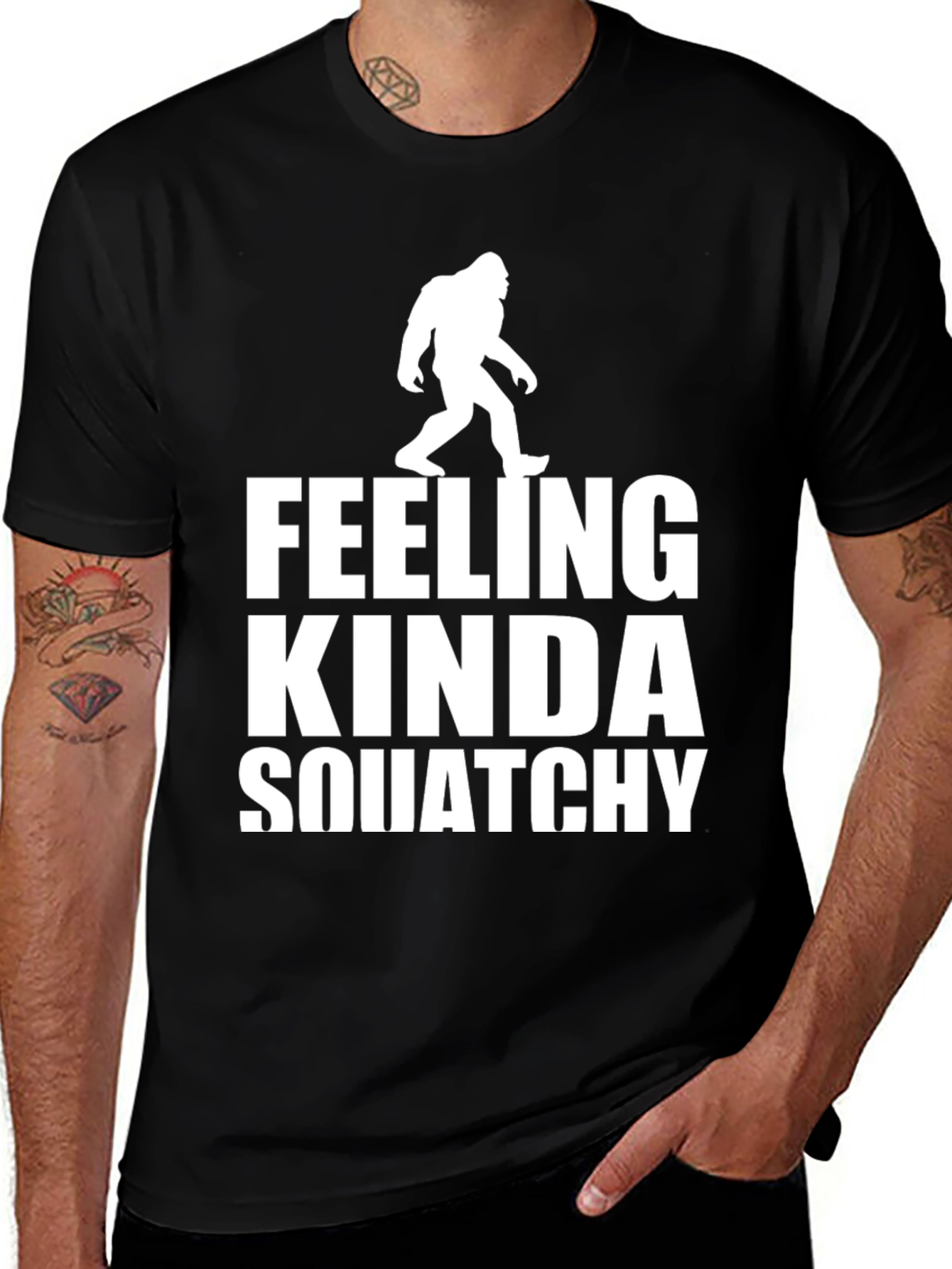 Feeling Kinda Squatchy T-Shirt Bigfoot Graphic Tee